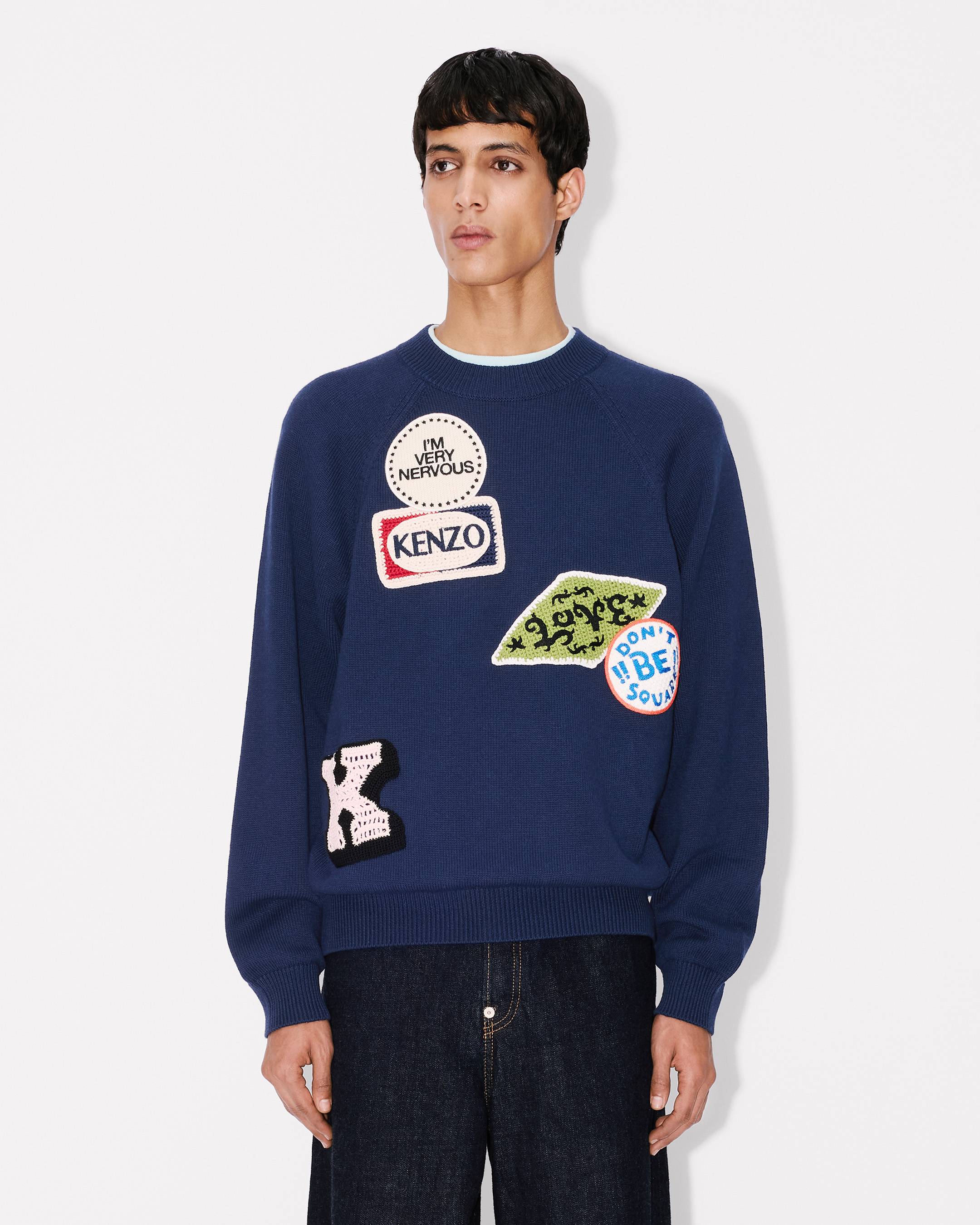 'KENZO Badges' embroidered jumper in cotton wool