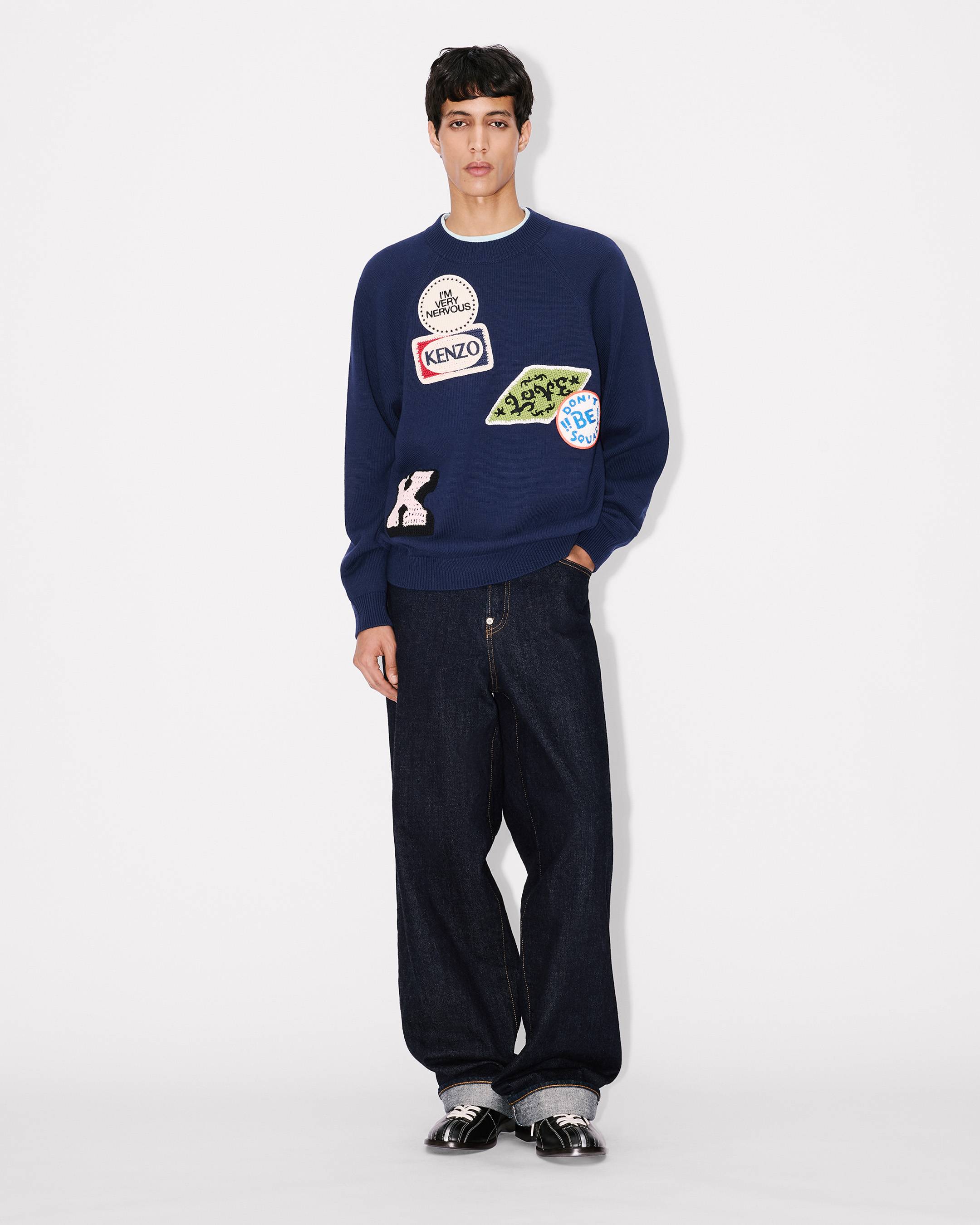 'KENZO Badges' embroidered jumper in cotton wool