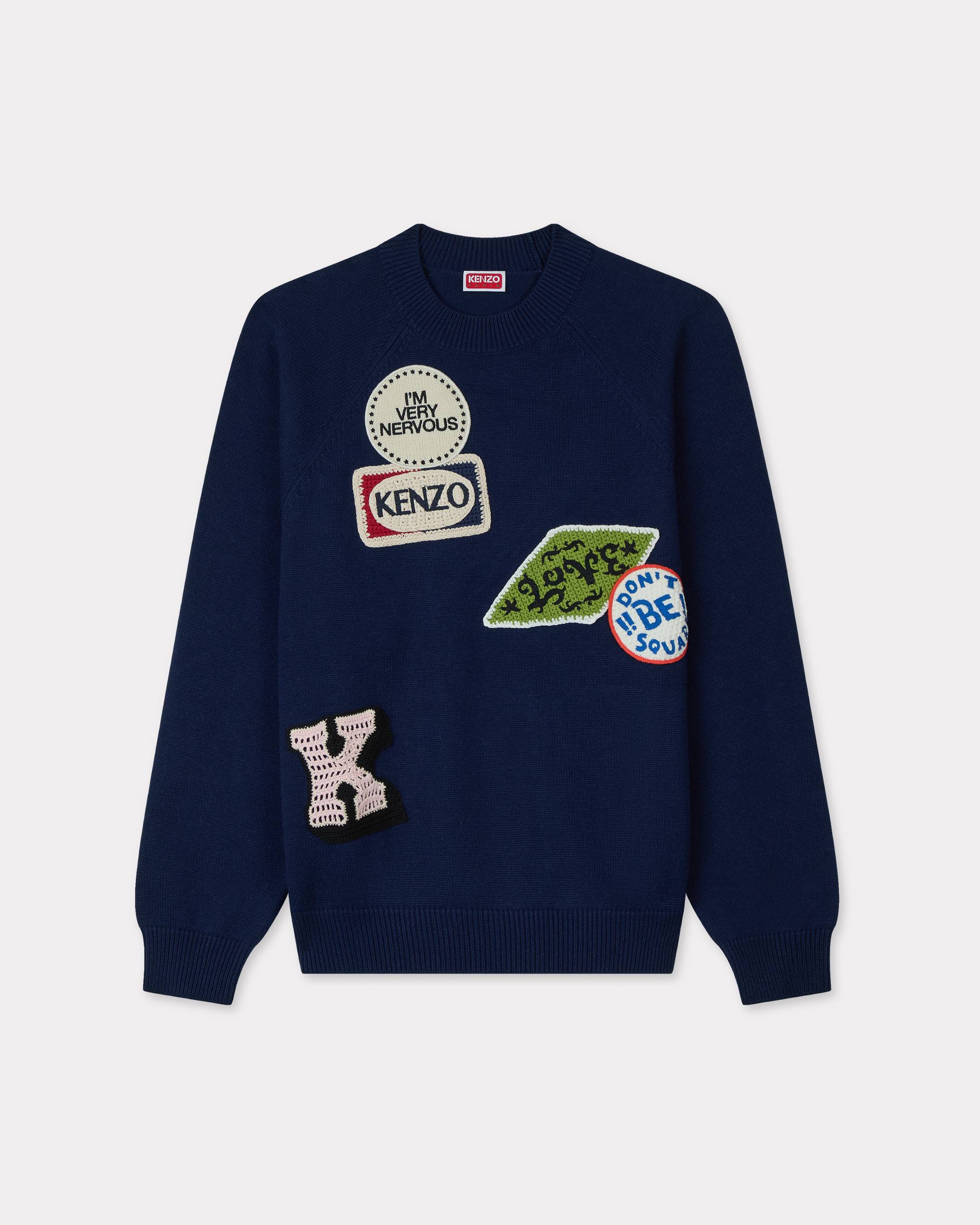 'KENZO Badges' embroidered jumper in cotton wool