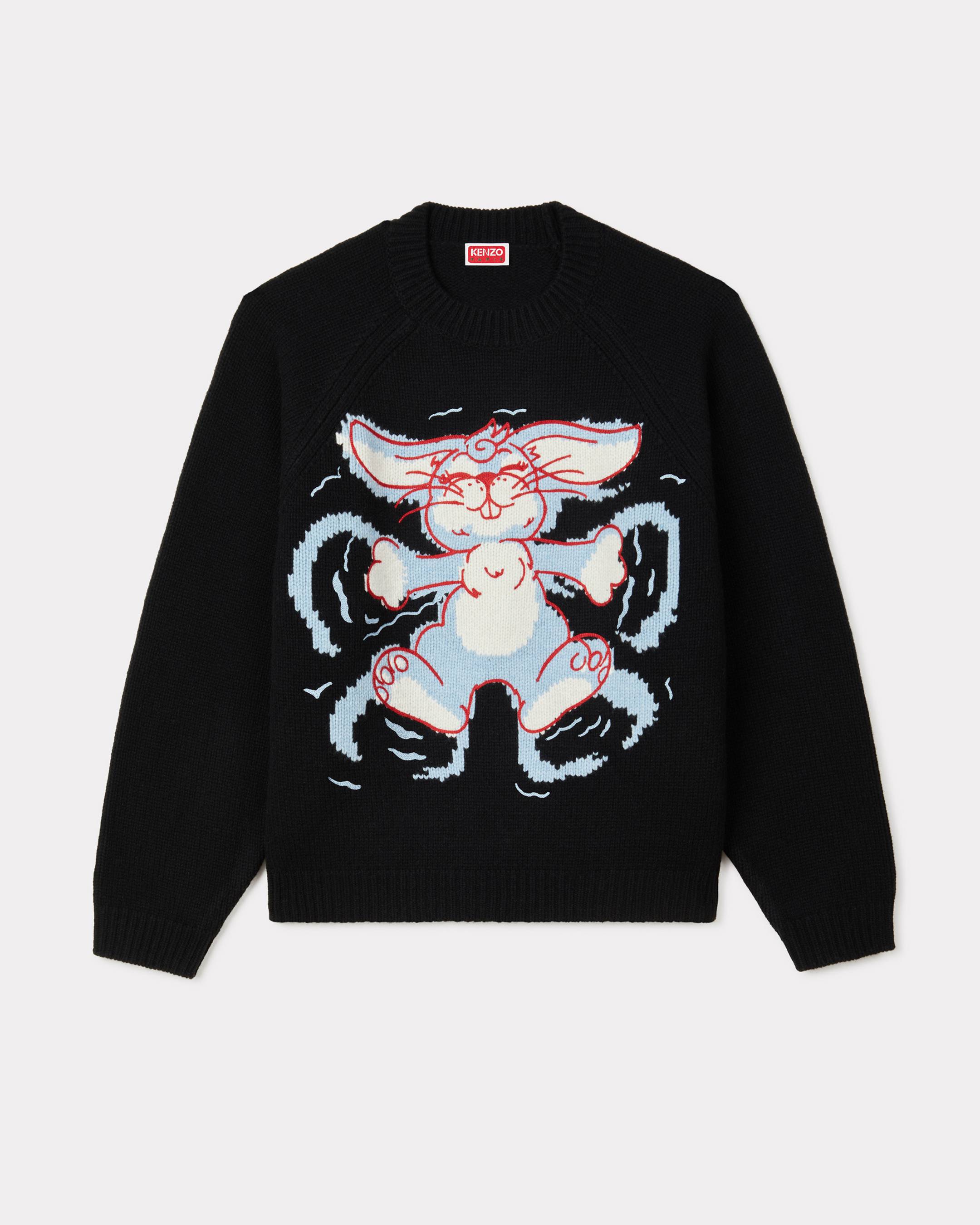 KENZO ' Winter Holidays' Embroidered Sweater In Wool, Man, Black, Size M, Wool