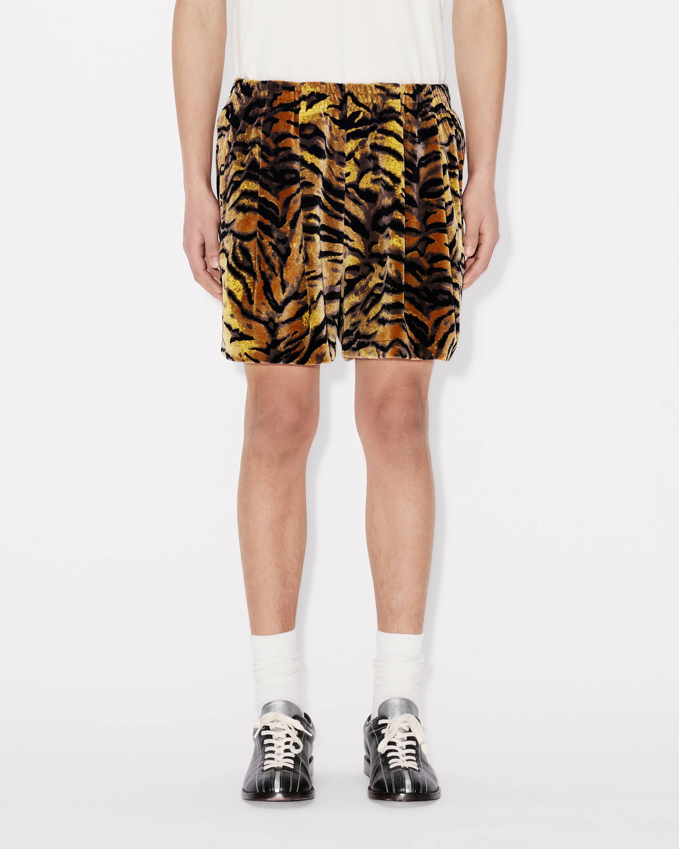 'KENZO Tiger' track shorts in velvet jacquard