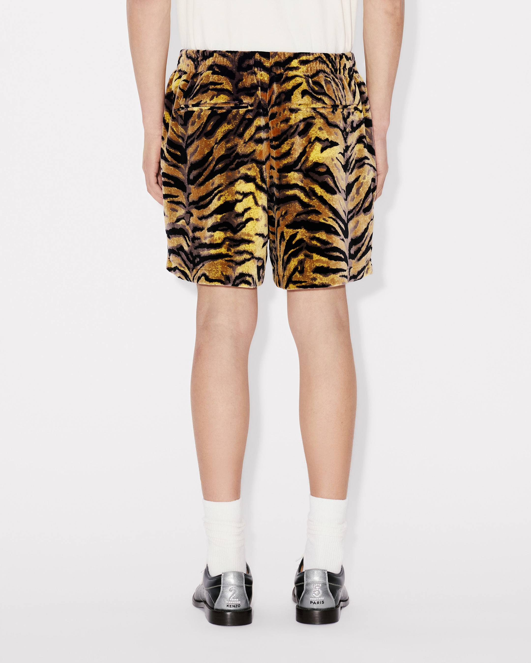 'KENZO Tiger' track shorts in velvet jacquard