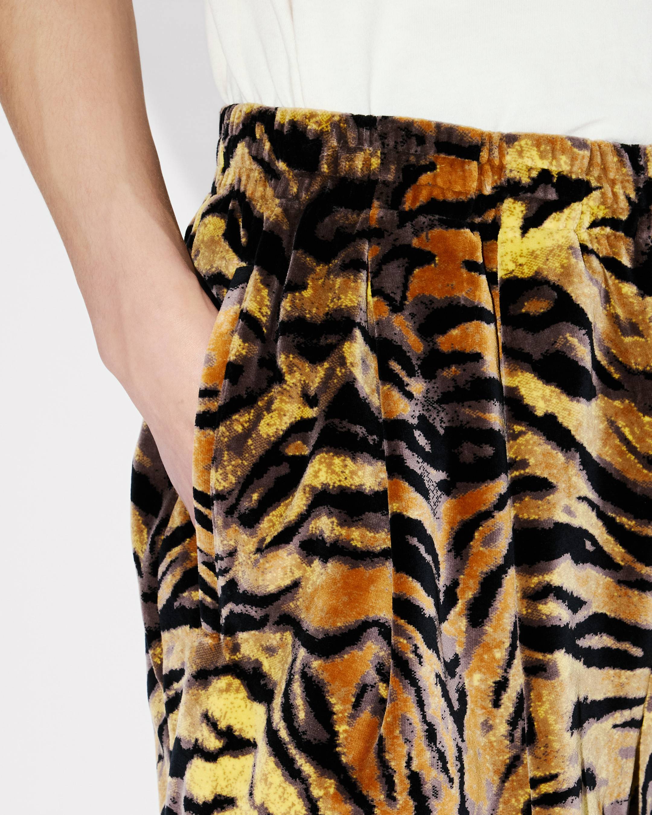 'KENZO Tiger' track shorts in velvet jacquard