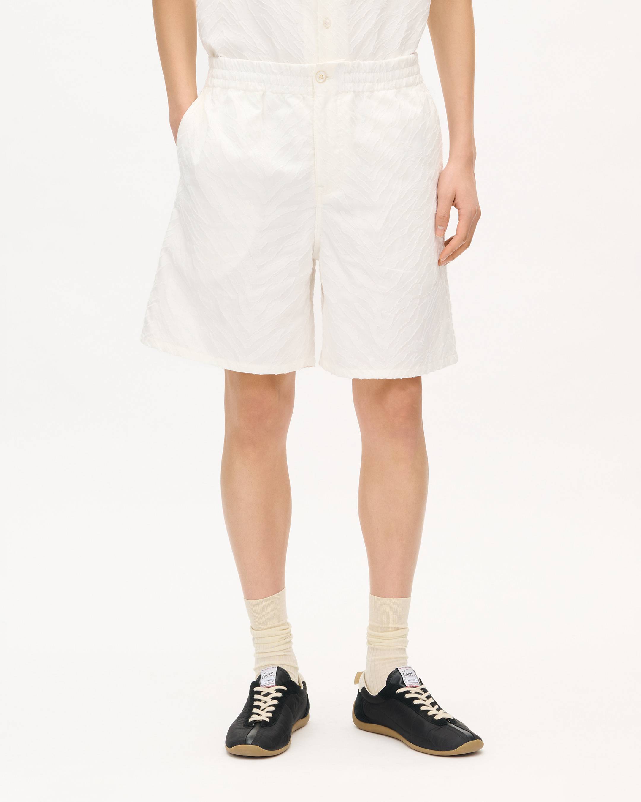 'KENZO Tiger' elasticated shorts in cotton jacquard