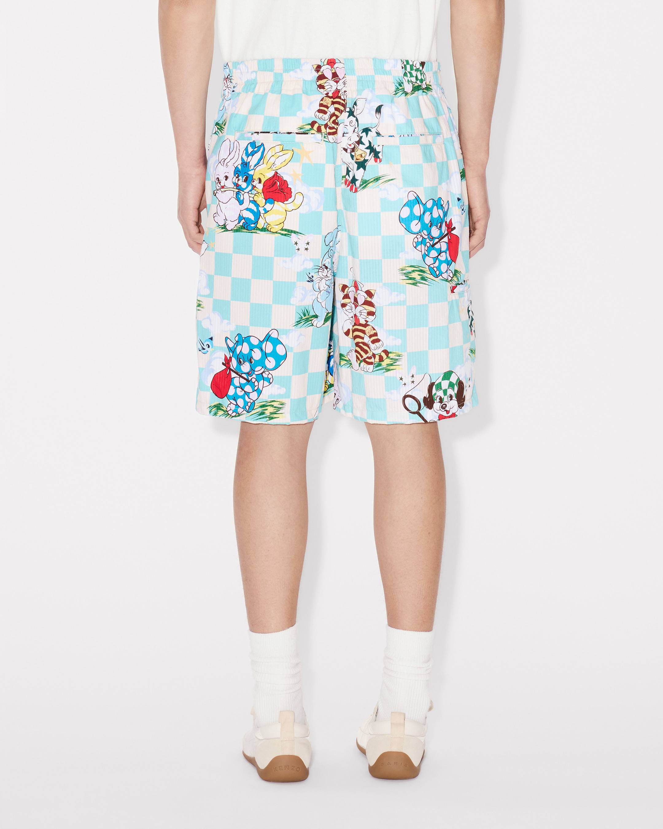 'KENZO Cartoon' elasticated shorts in cotton seersucker