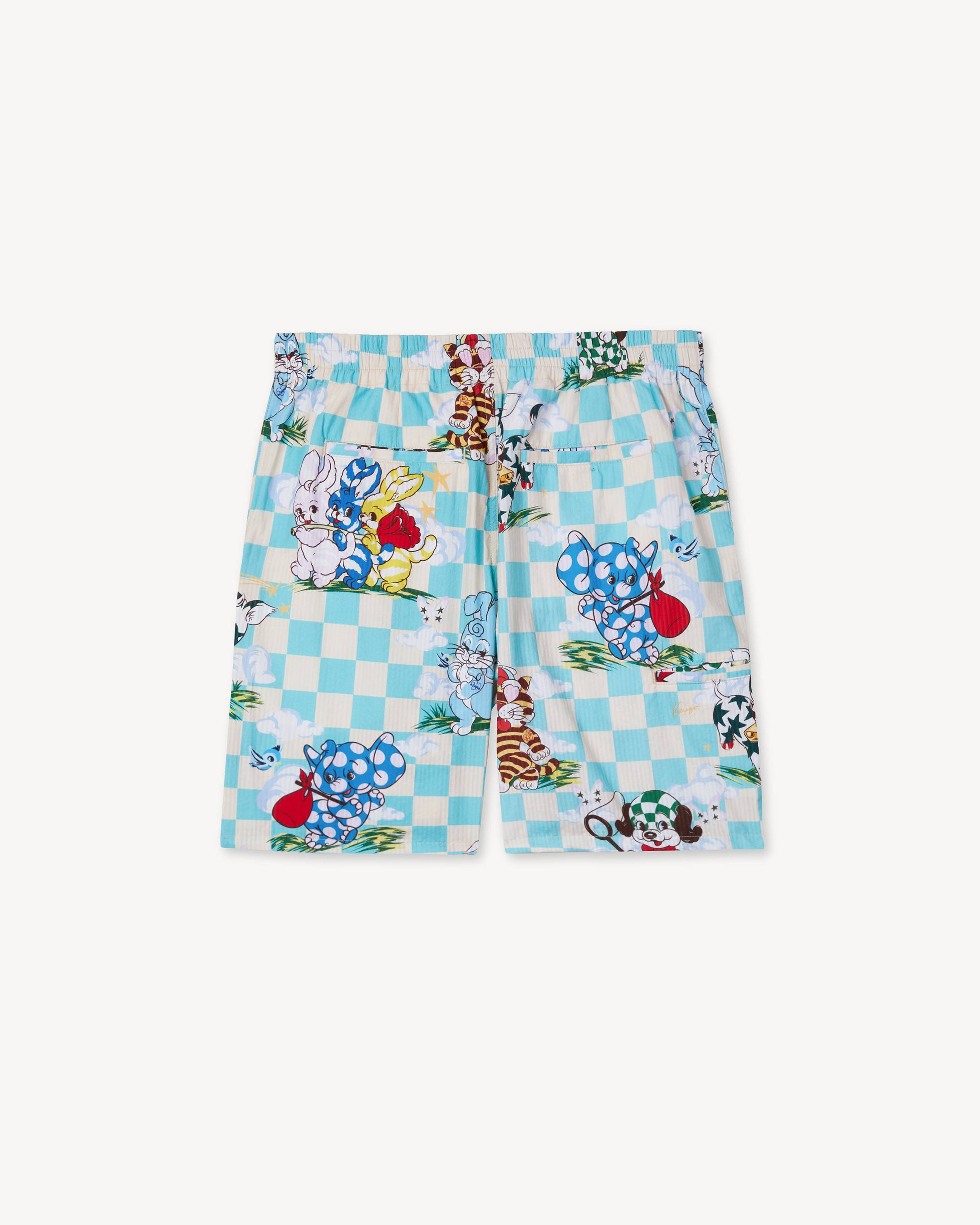 KENZO Cartoon' elasticated shorts in cotton seersucker | Men's | KENZO