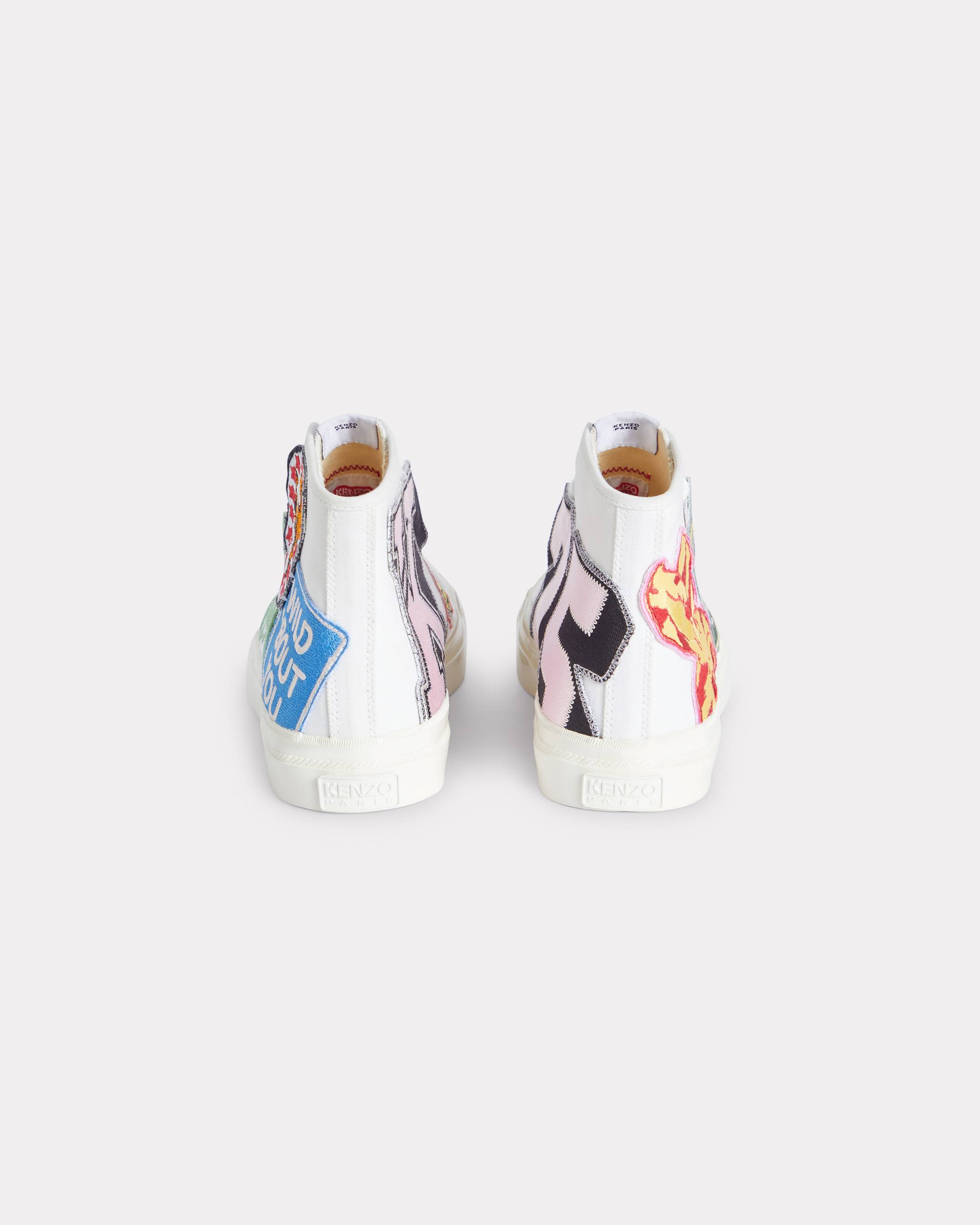 'KENZO Hoshi' high top sneakers in cotton canvas