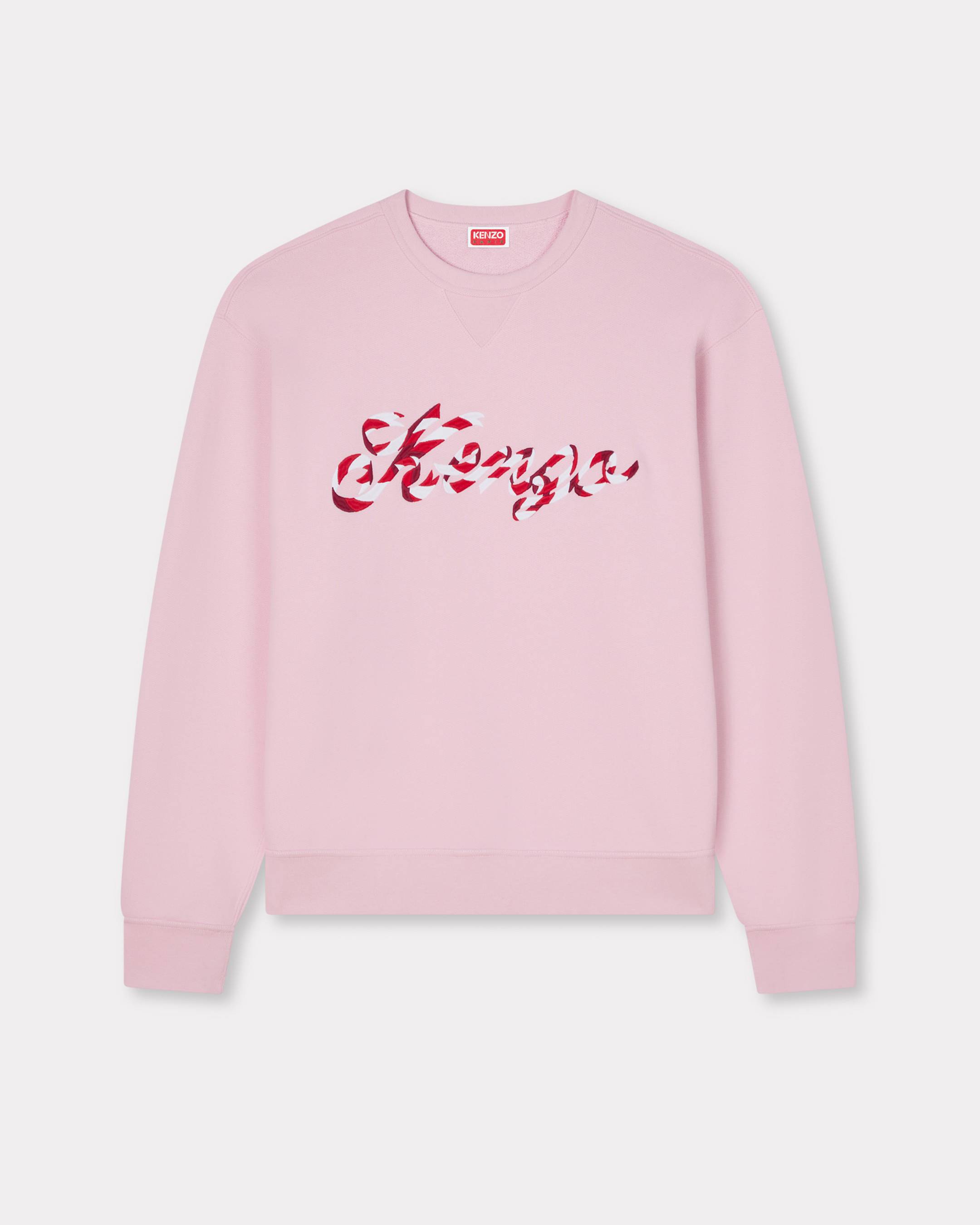 KENZO ' Winter Holidays' Embroidered Sweatshirt , Man, Flamingo Pink, Size Xs, Cotton