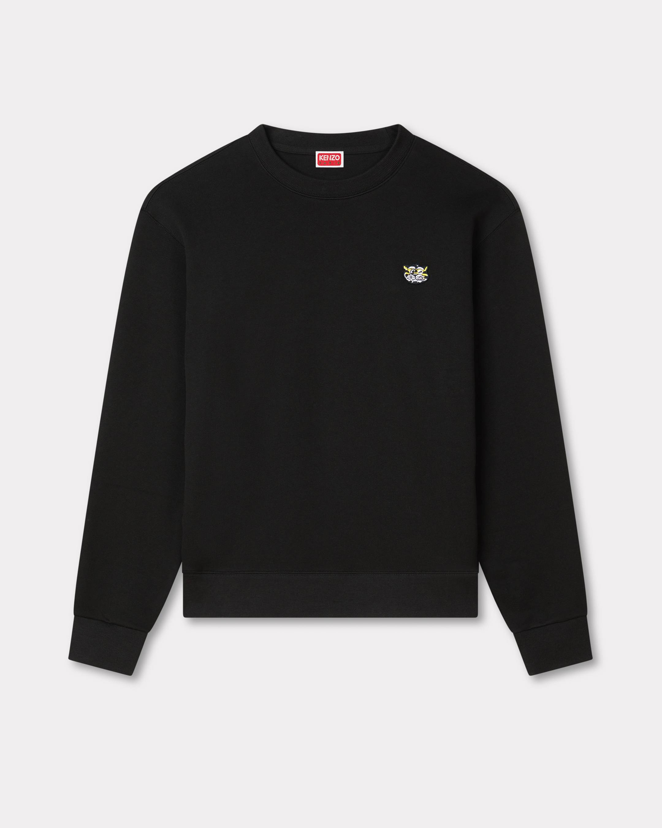 KENZO ' Wild Tiger' Embroidered Sweatshirt , Man, Black, Size Xxl, Cotton