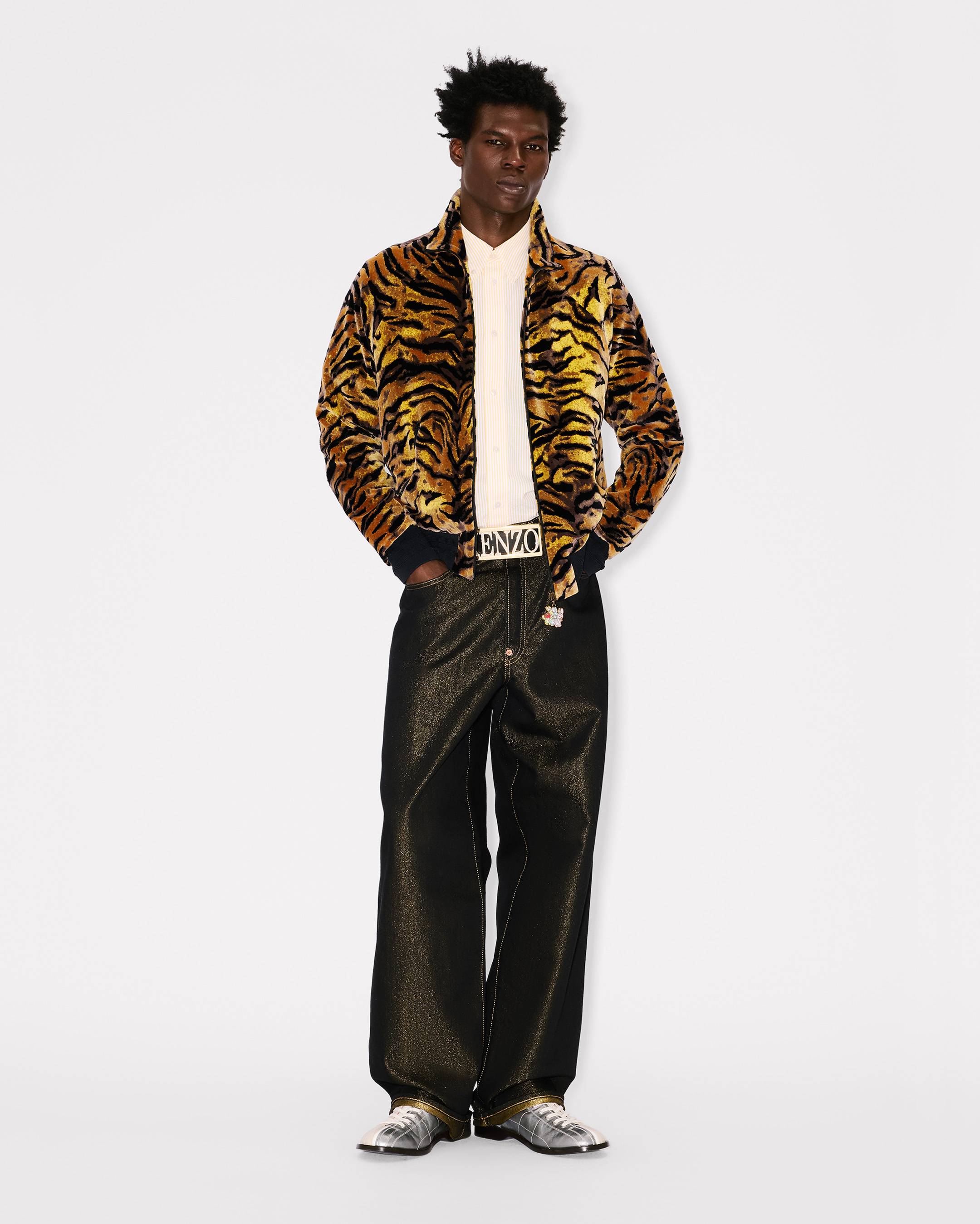 'KENZO Tiger' track jacket in velvet jacquard