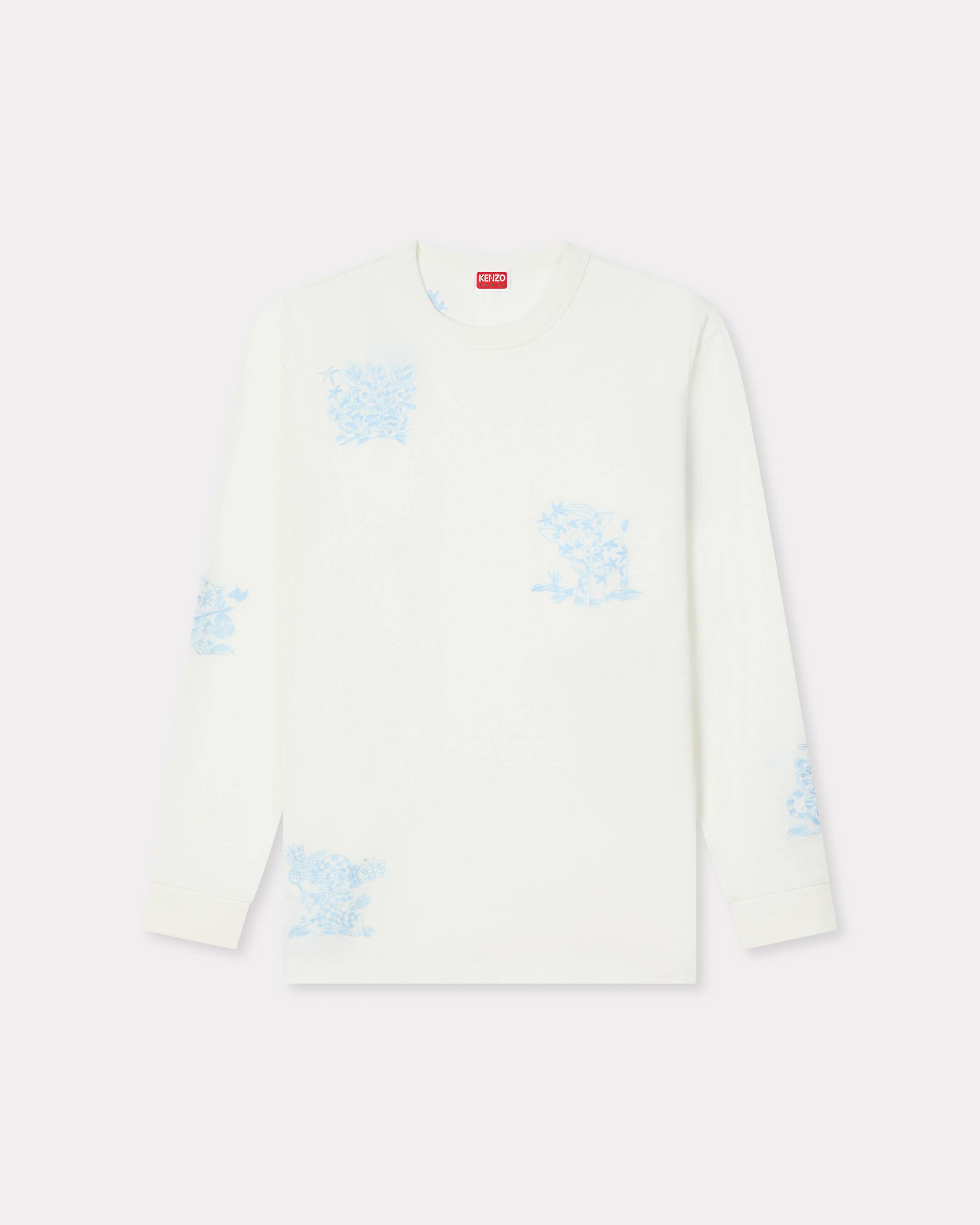'KENZO Cartoon' outlined relax long sleeve T-shirt in cotton