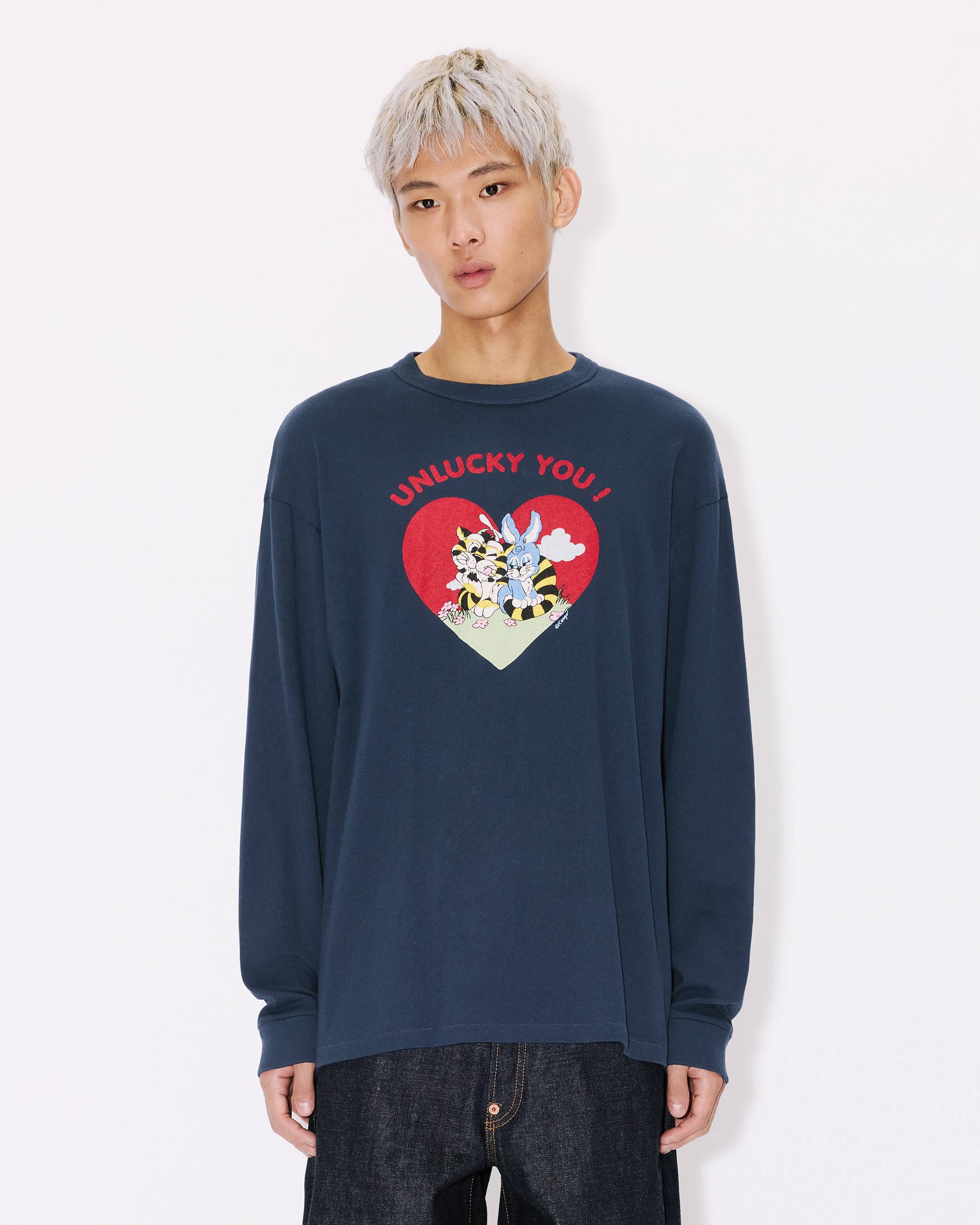 KENZO Cartoon' outlined relax long sleeve T-shirt in cotton