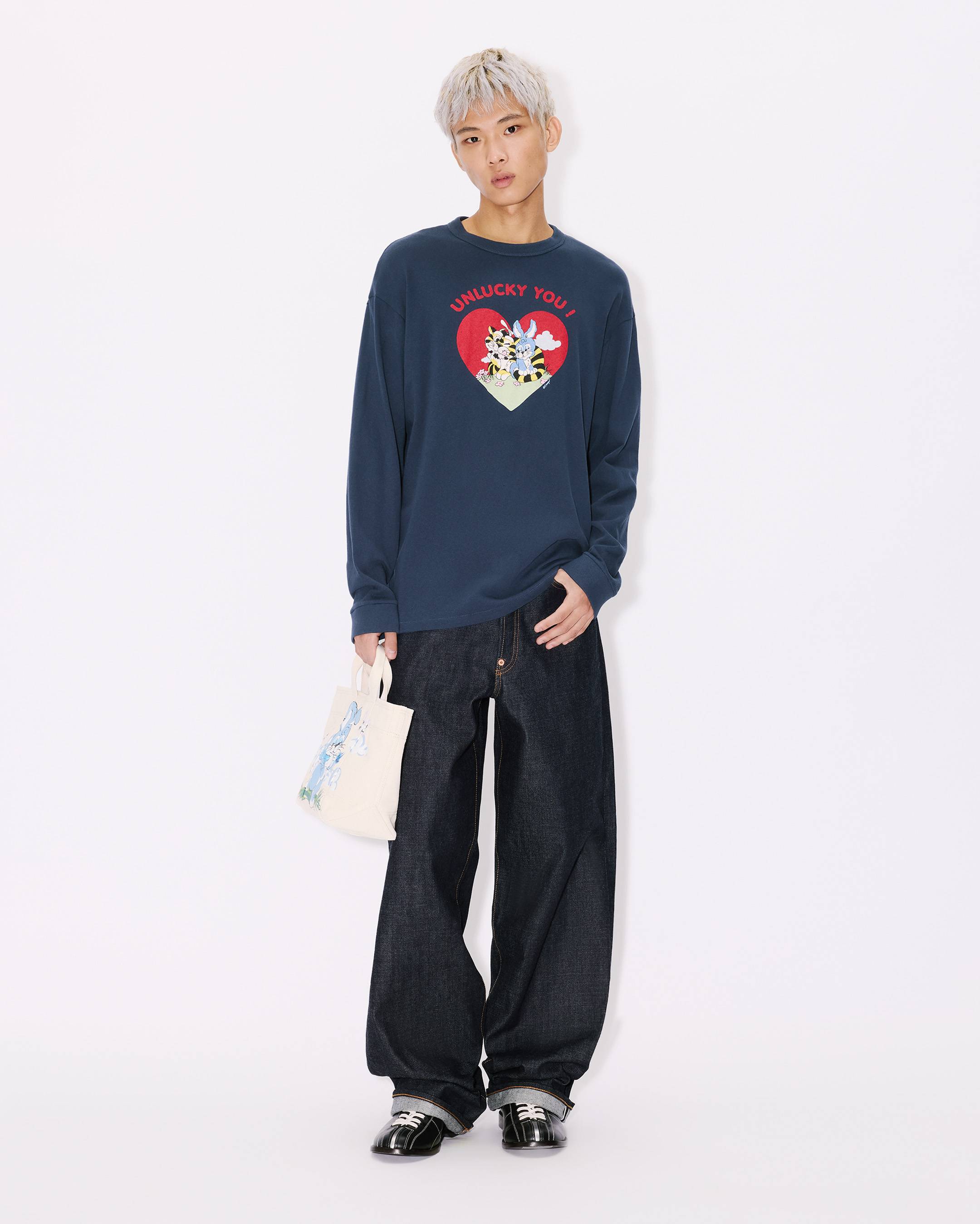 KENZO Cartoon' outlined relax long sleeve T-shirt in cotton