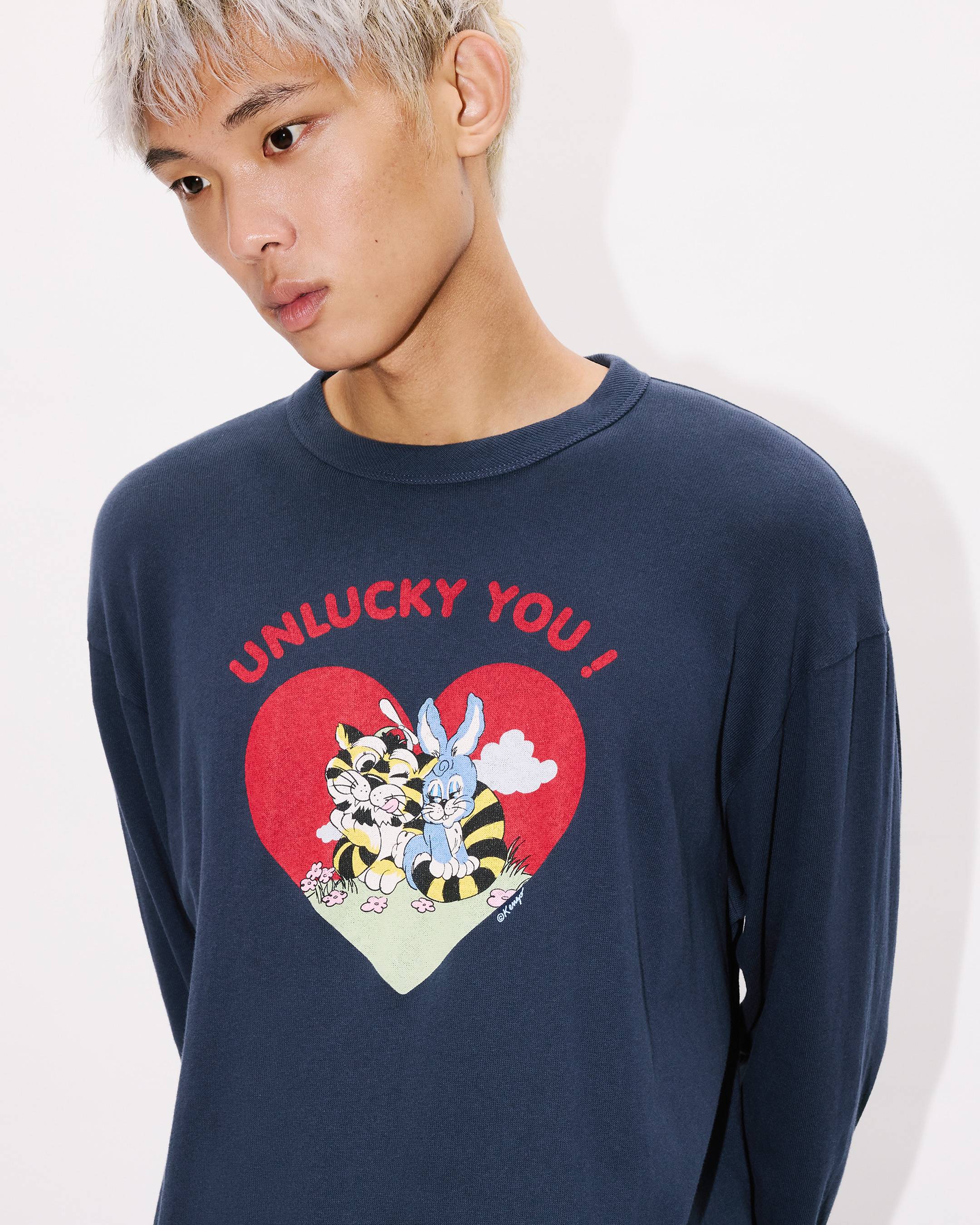 KENZO Cartoon' outlined relax long sleeve T-shirt in cotton