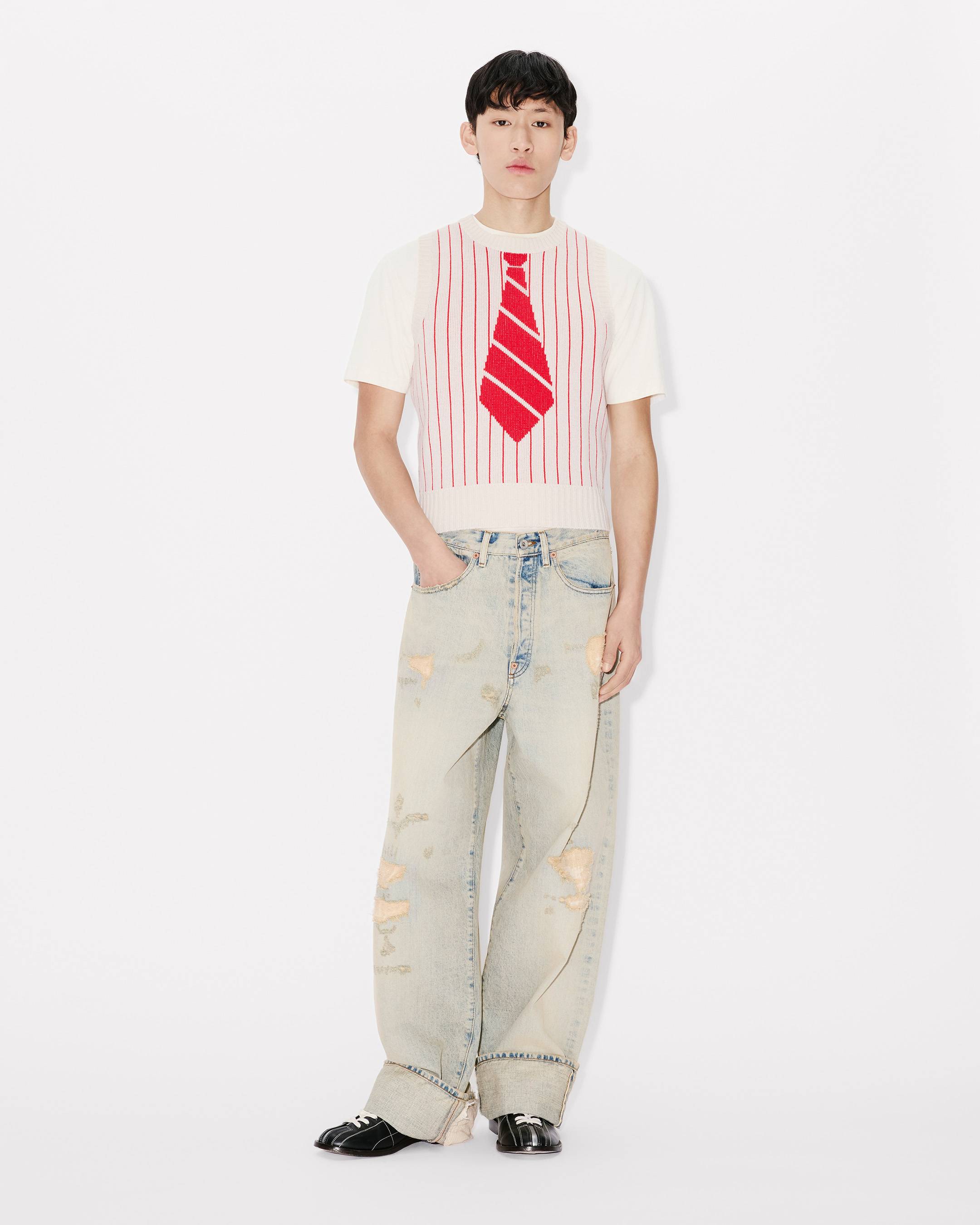 'KENZO Trompe L'&oelig;il' vest in wool cotton