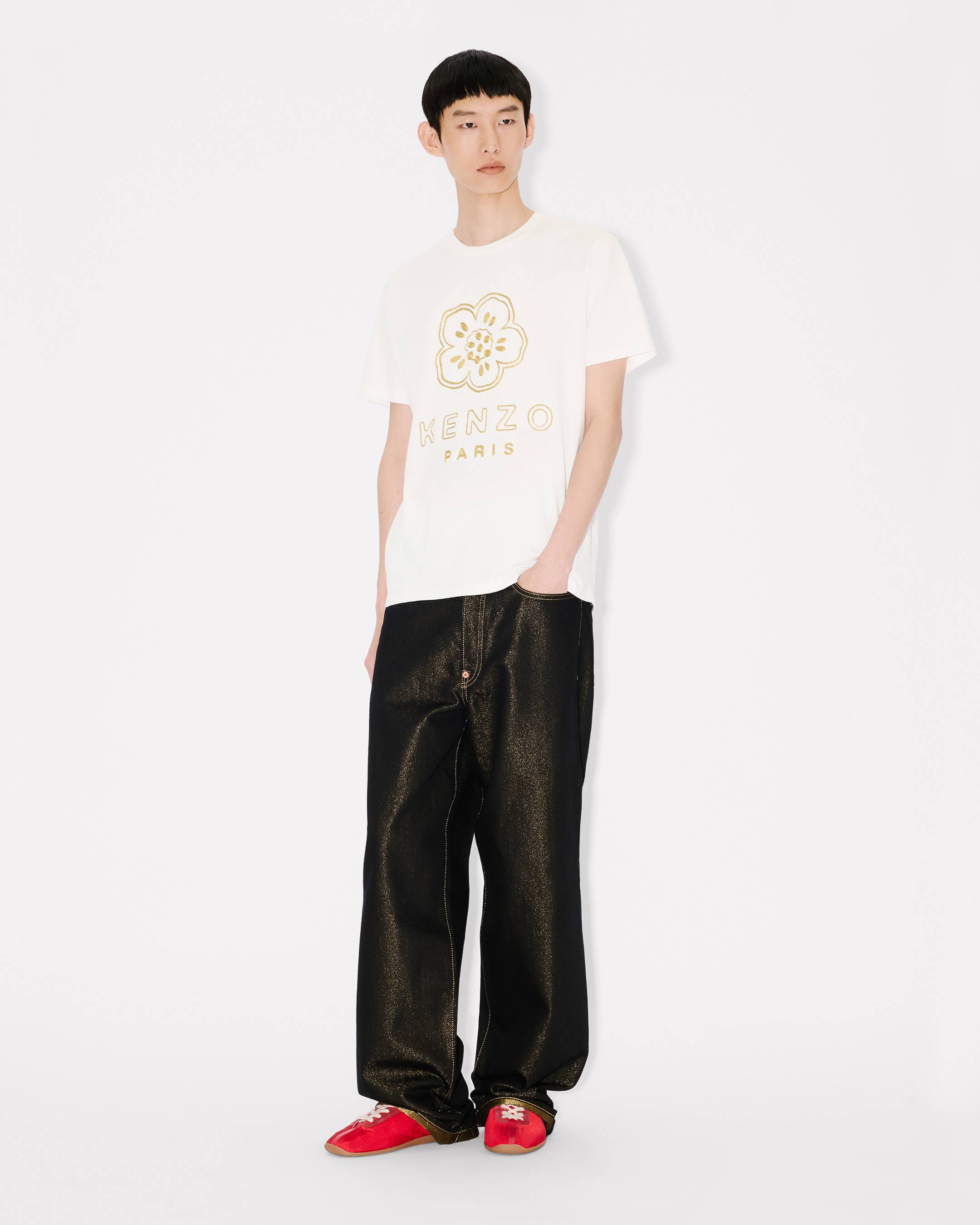 'Boke Flower' embroidered slim T-shirt in cotton