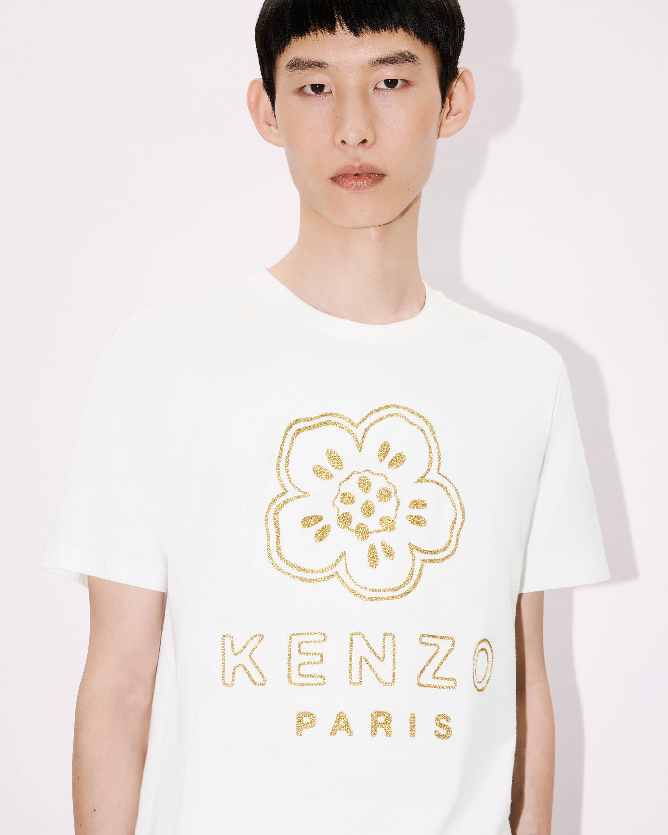 'Boke Flower' embroidered slim T-shirt in cotton