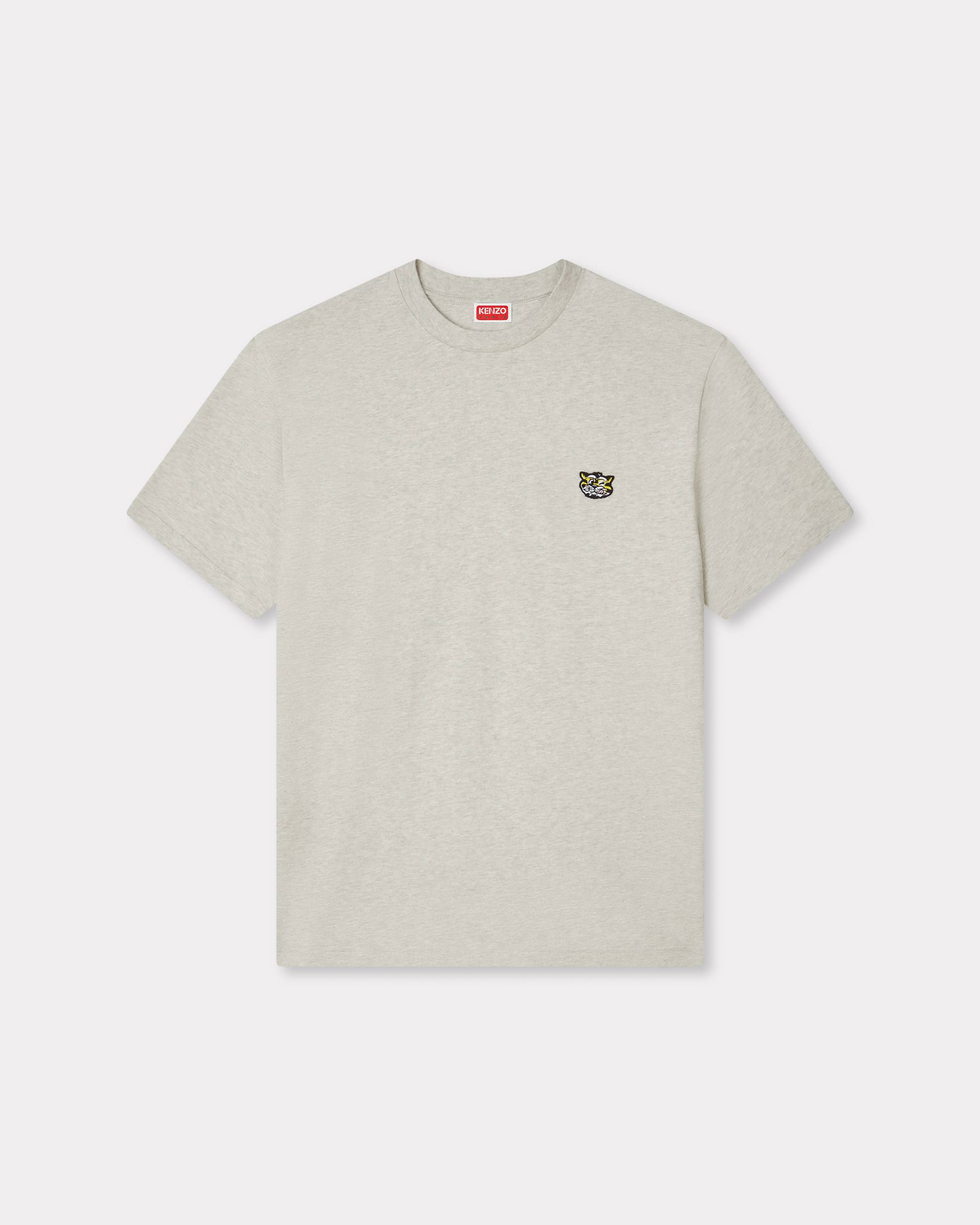 KENZO 'Kenzo Wild Tiger' Embroidered T-shirt In Cotton Pale Grey Mens - Size Xxxl