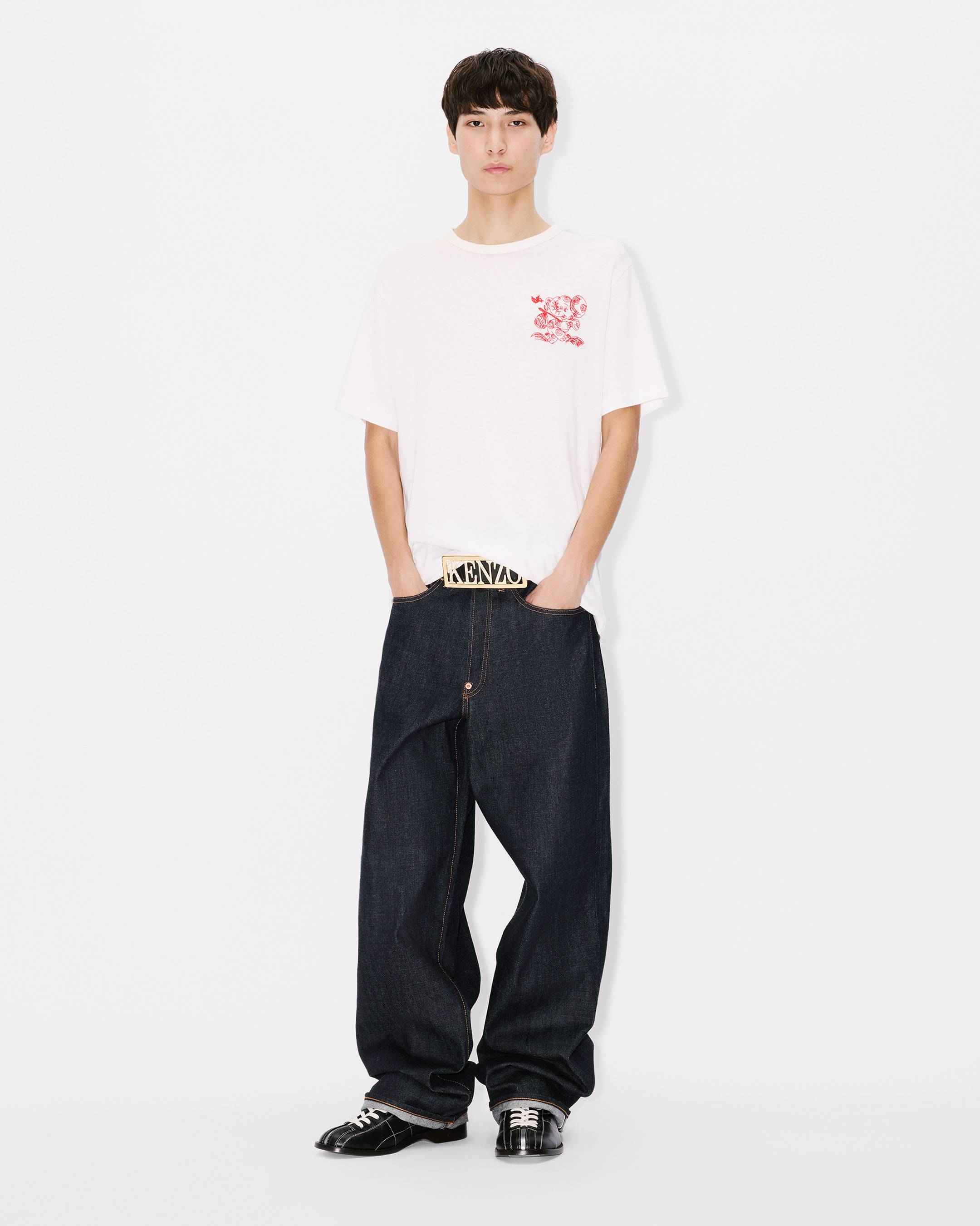 'KENZO Cartoon' embroidered outlined T-shirt in cotton