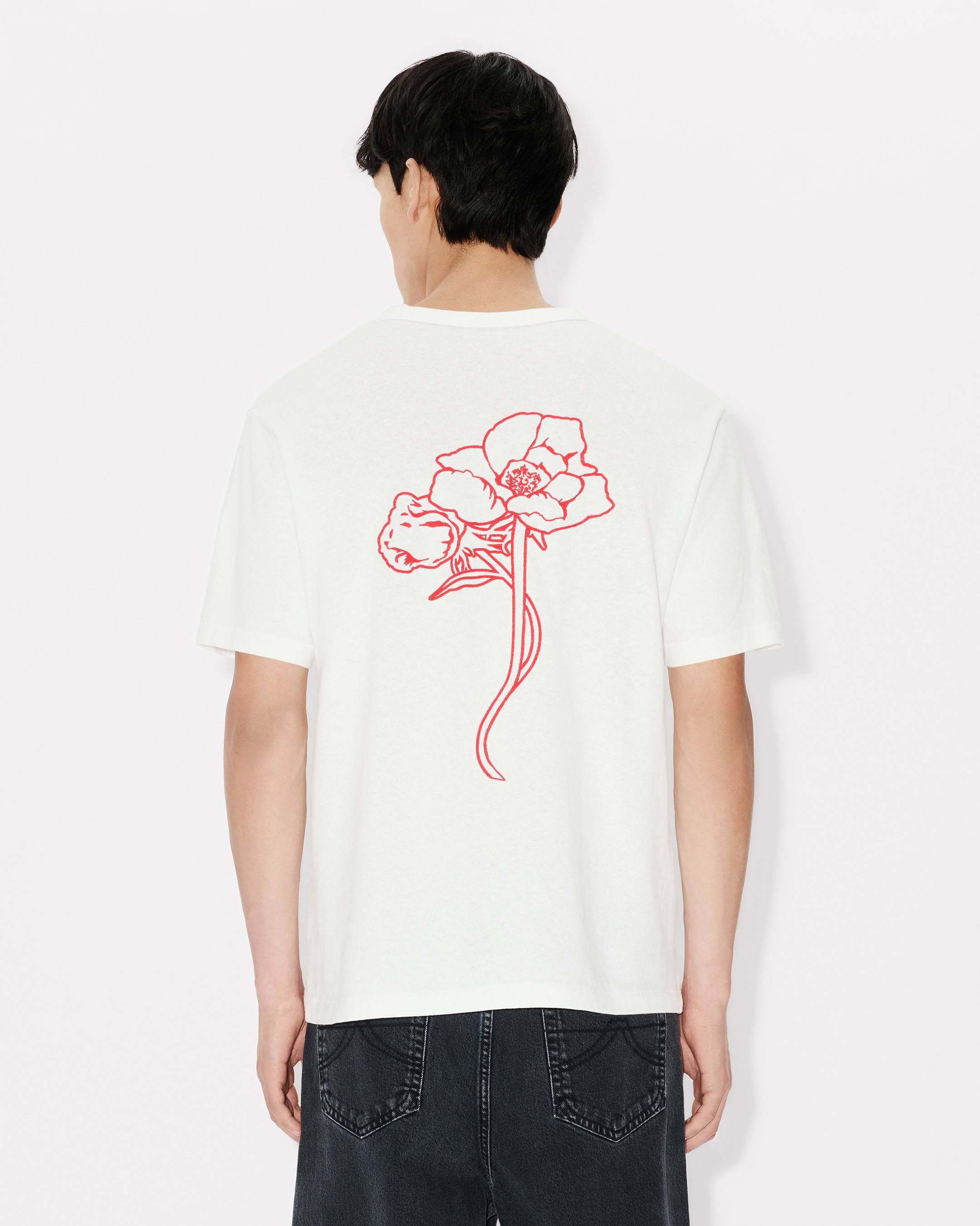 'KENZO Archive Rose' embroidered outlined T-shirt in cotton