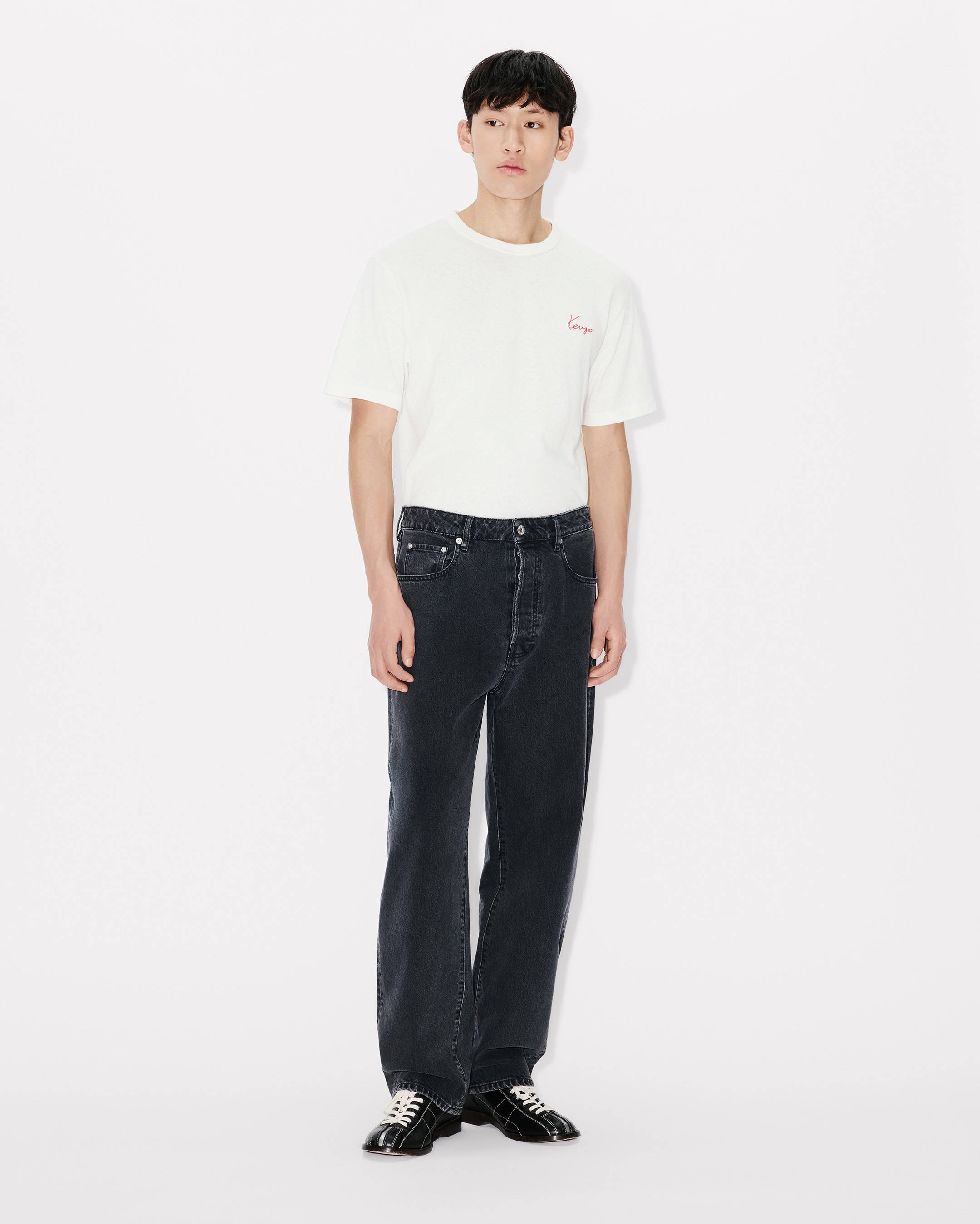 'KENZO Archive Rose' embroidered outlined T-shirt in cotton
