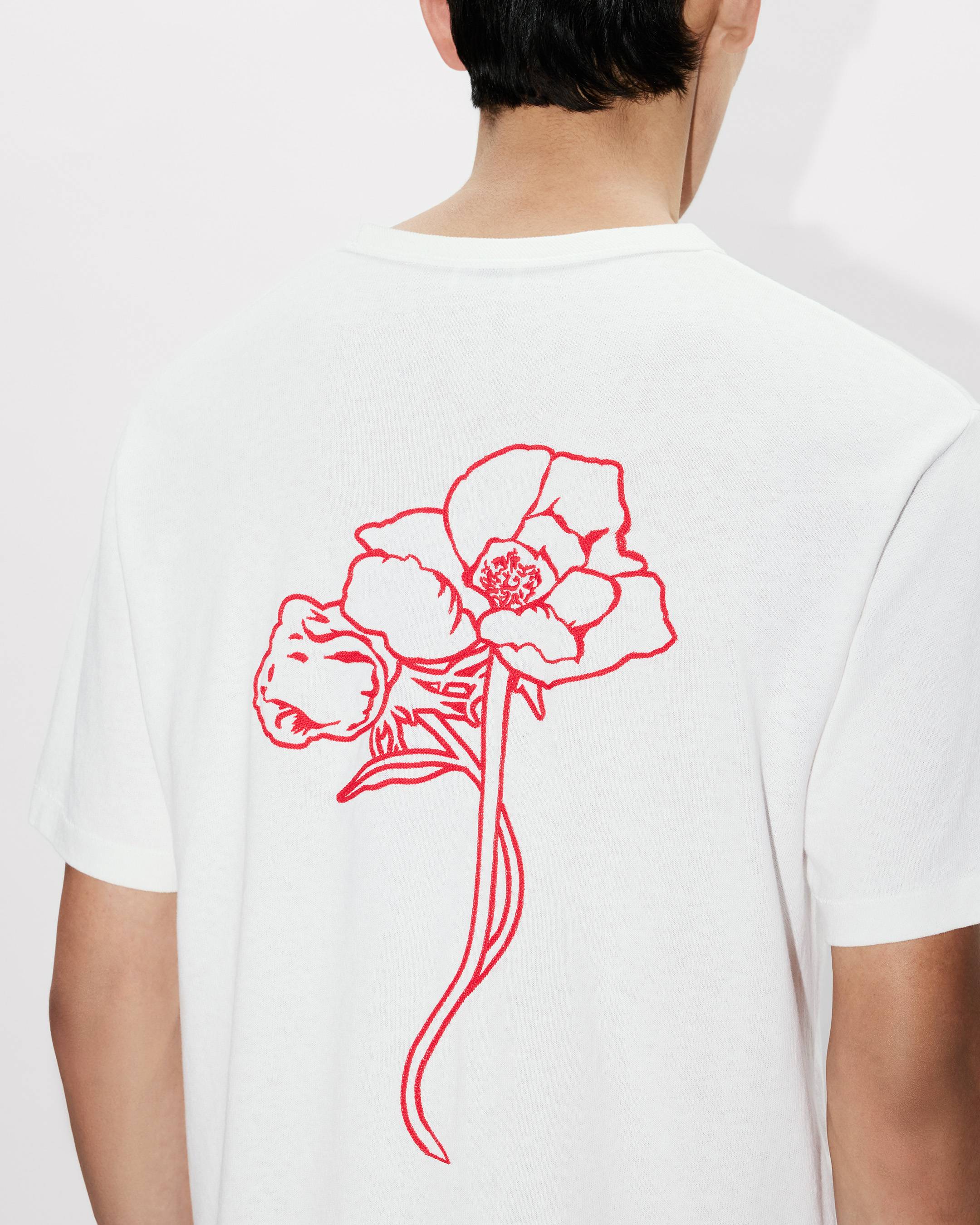 'KENZO Archive Rose' embroidered outlined T-shirt in cotton
