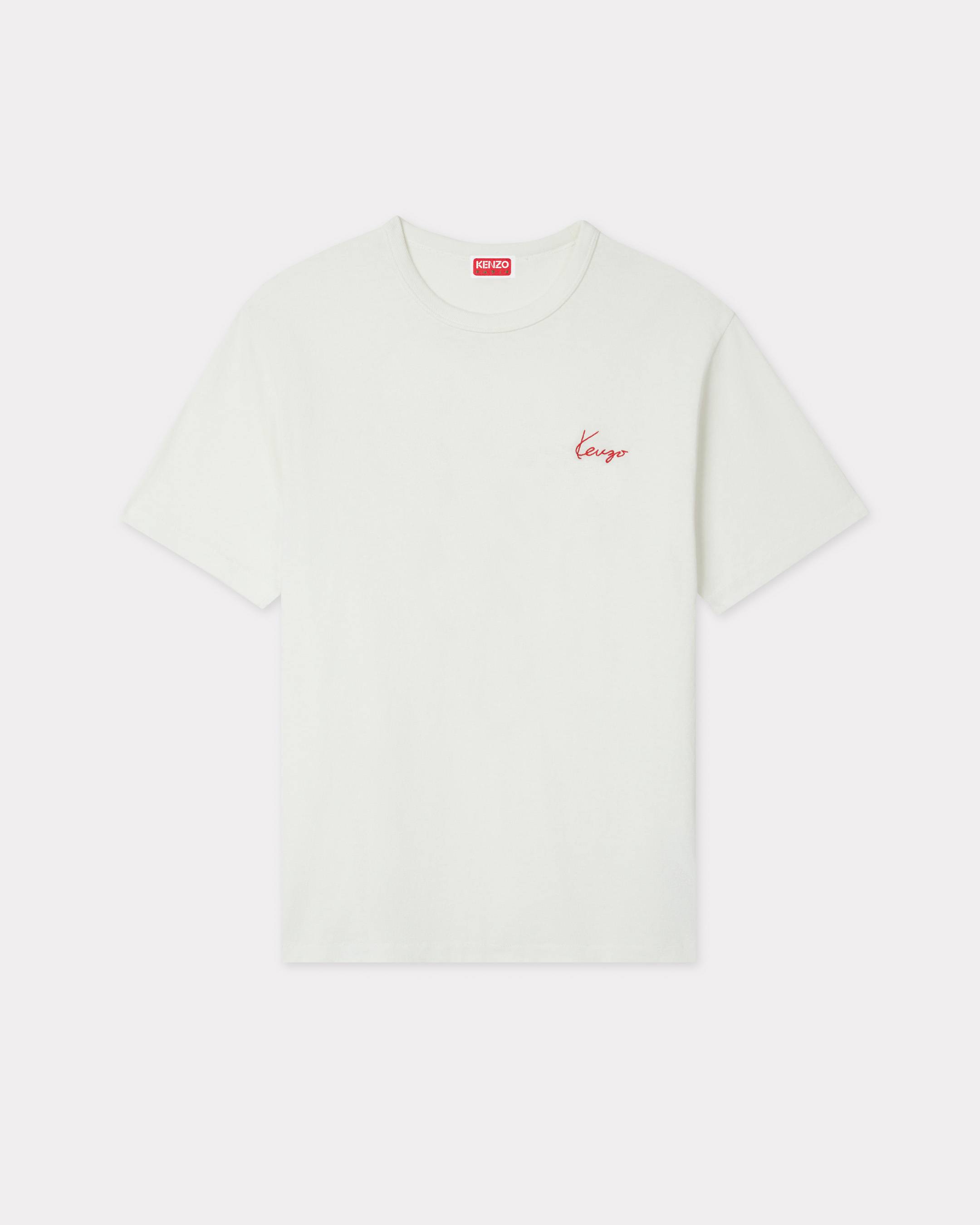 'KENZO Archive Rose' embroidered outlined T-shirt in cotton