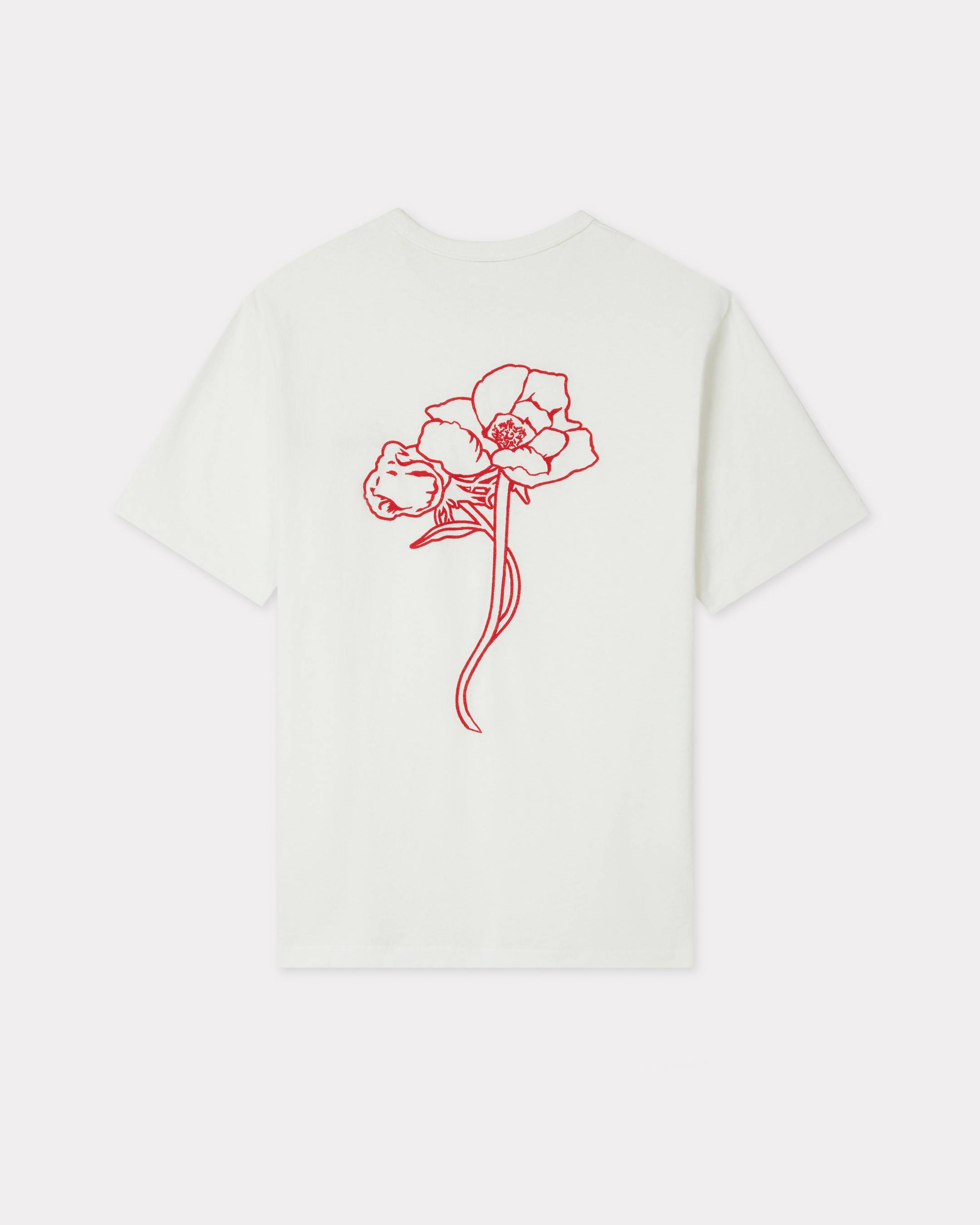 'KENZO Archive Rose' embroidered outlined T-shirt in cotton