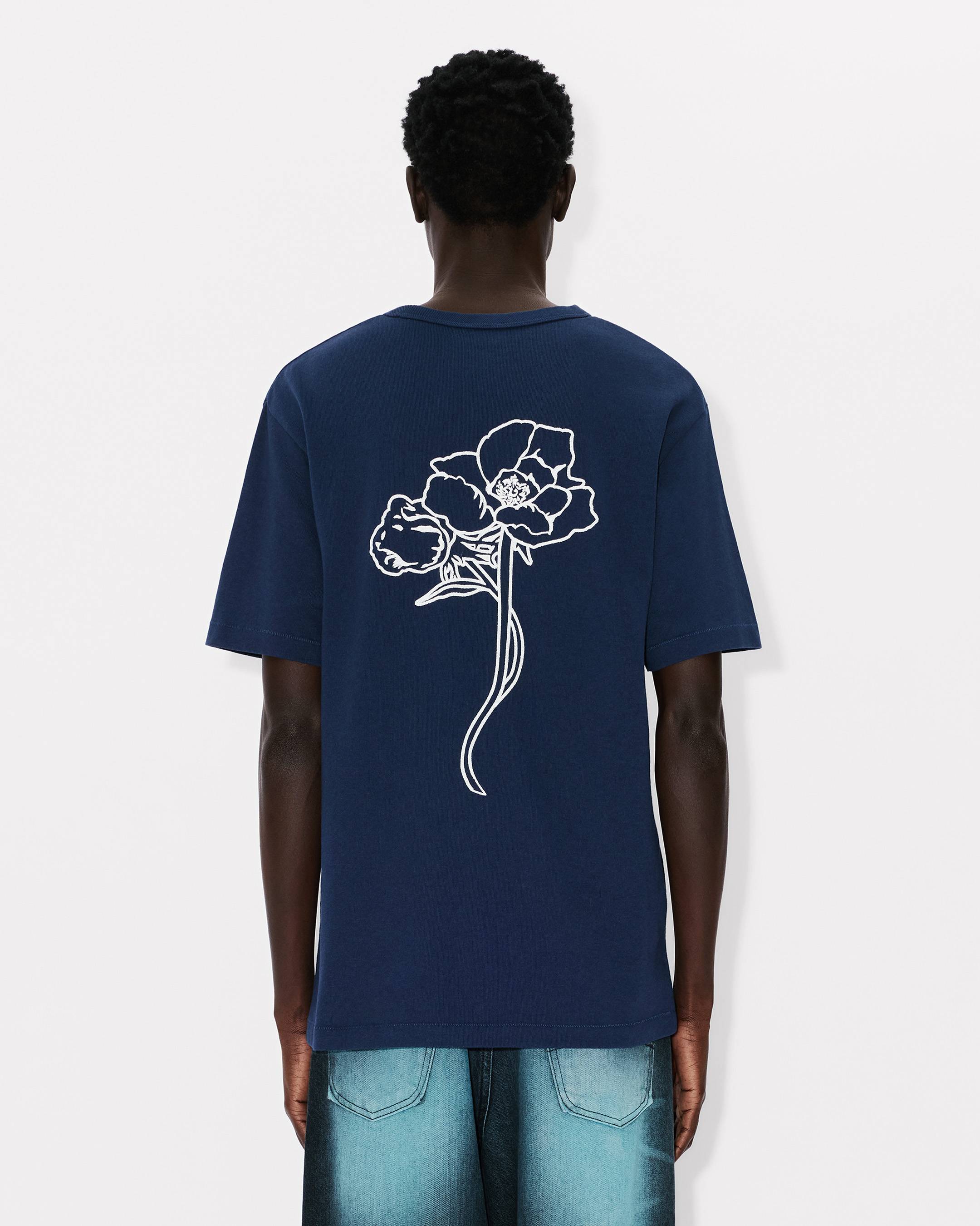 'KENZO Archive Rose' embroidered outlined T-shirt in cotton