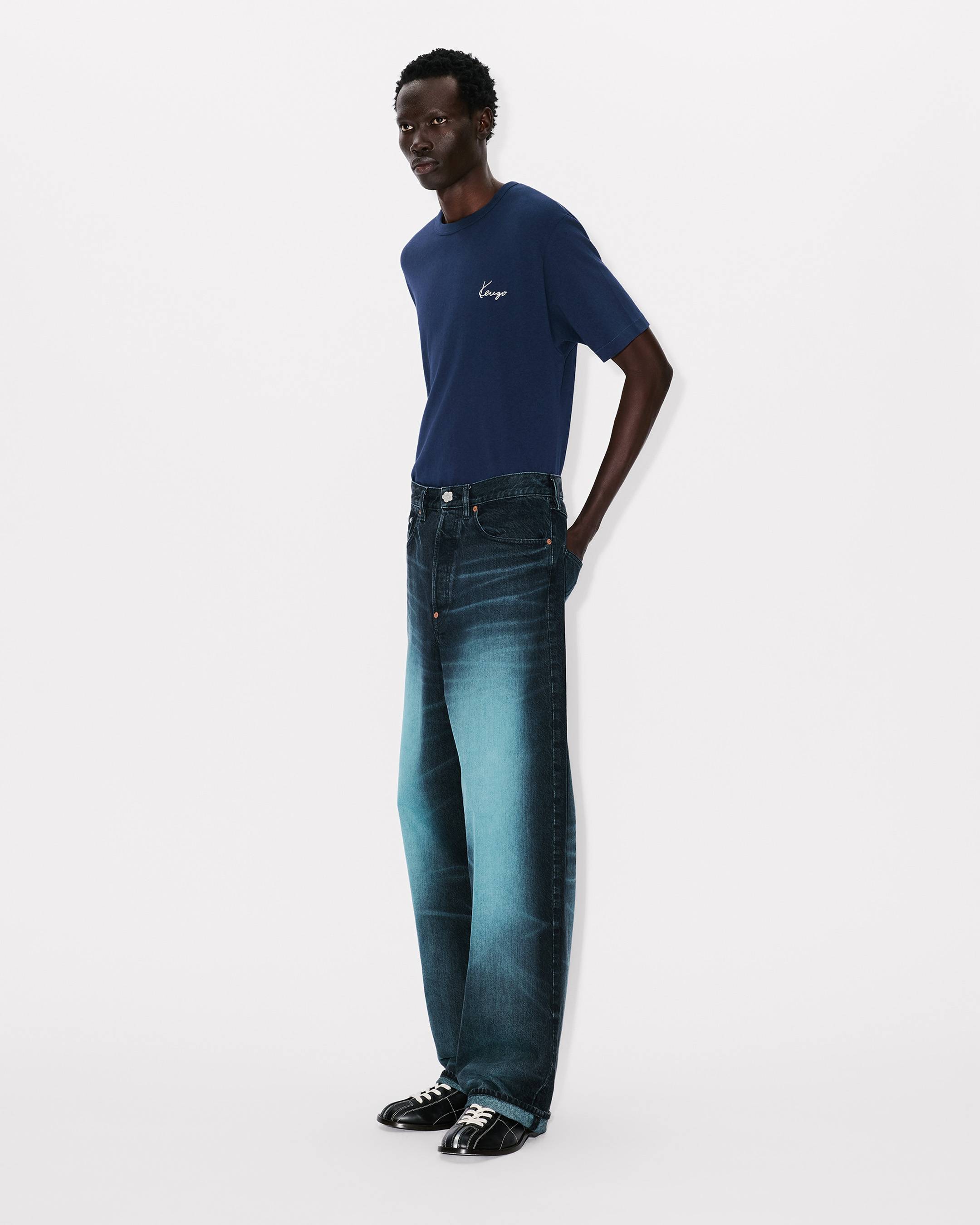 'KENZO Archive Rose' embroidered outlined T-shirt in cotton