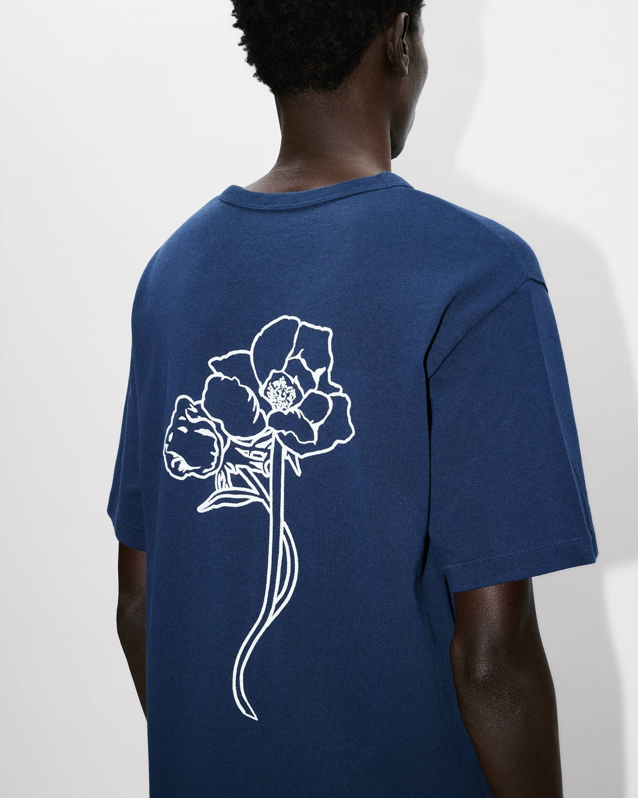 'KENZO Archive Rose' embroidered outlined T-shirt in cotton
