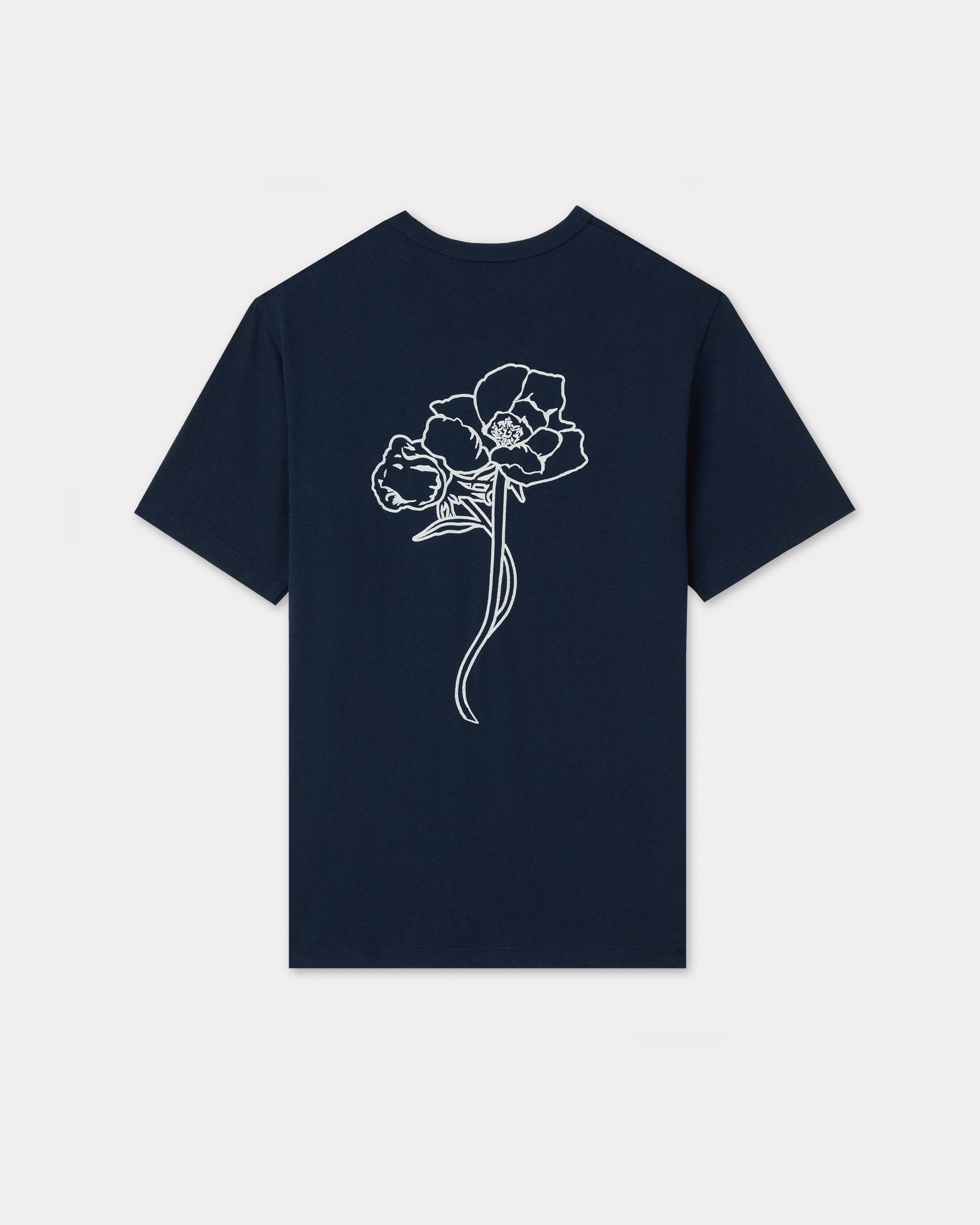 'KENZO Archive Rose' embroidered outlined T-shirt in cotton