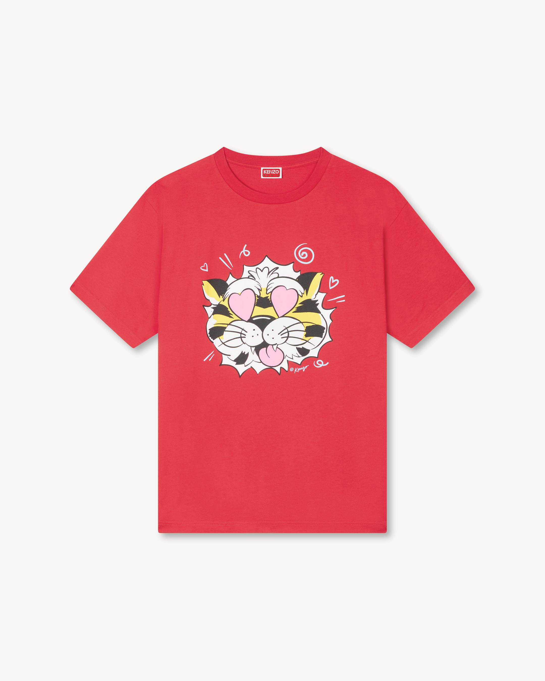 KENZO 'Kenzo Wild Tiger' Oversized T-shirt In Cotton, Cherry Red, - Mens, Xl