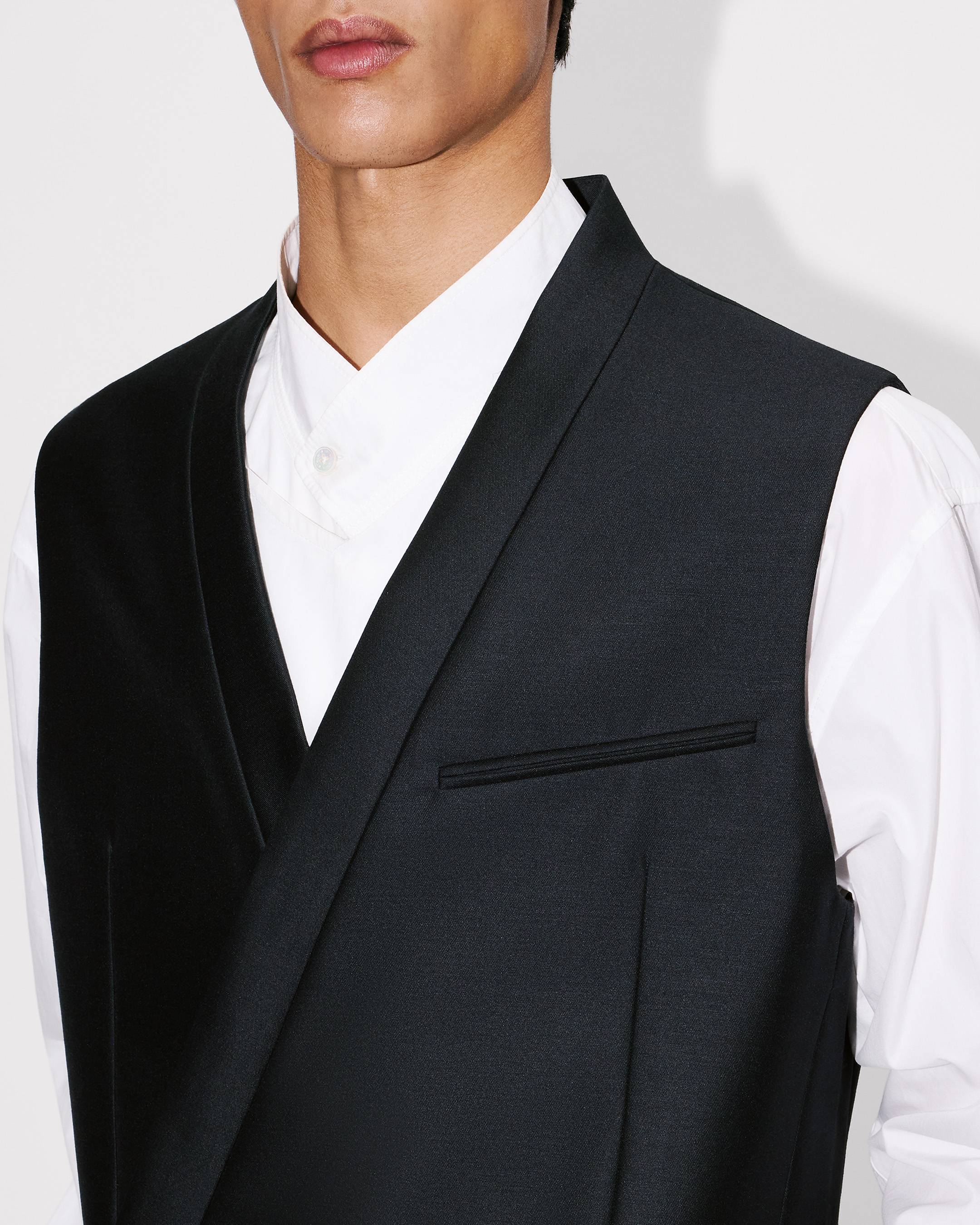 Kimono gilet in virgin wool and silk