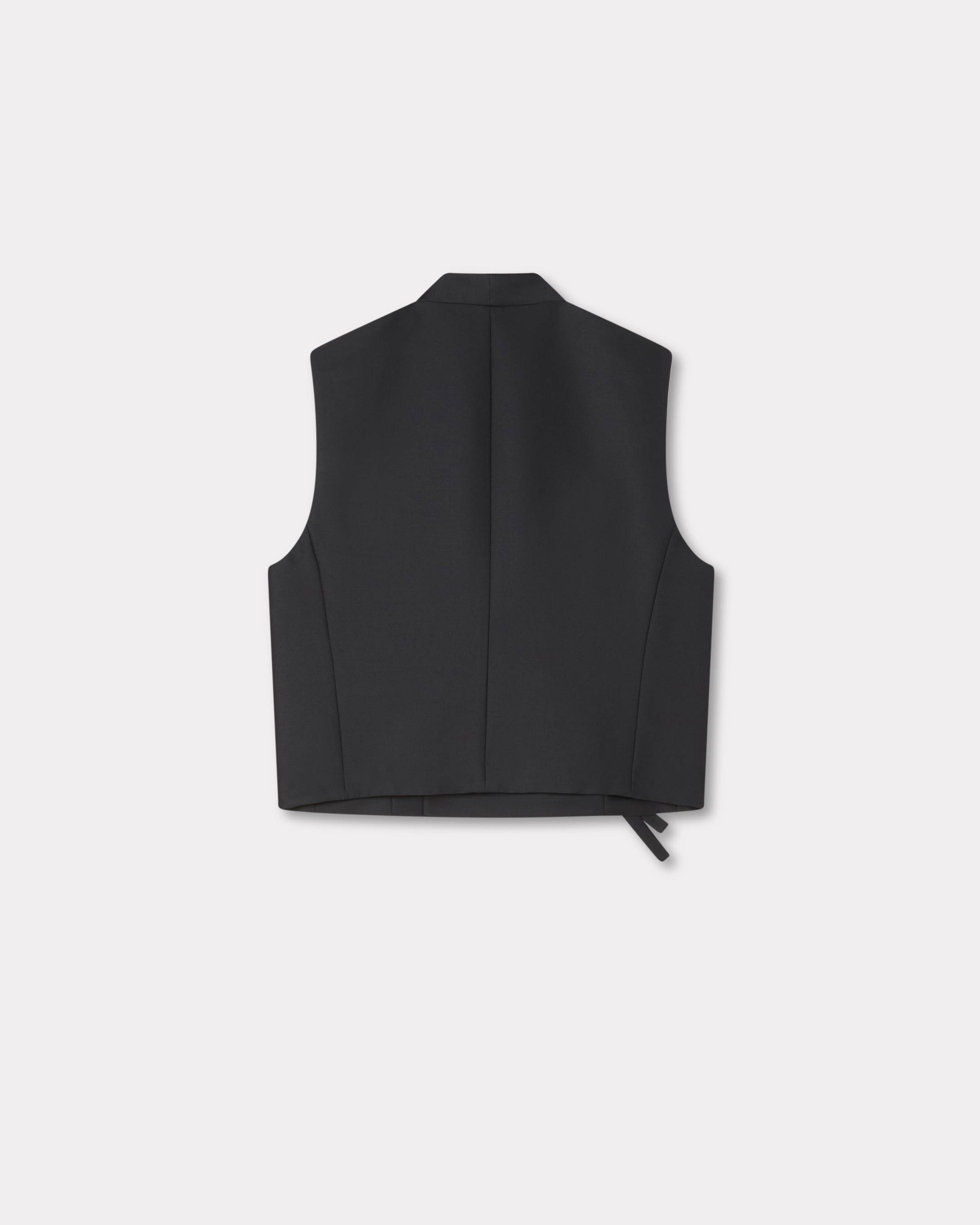 Kimono gilet in virgin wool and silk