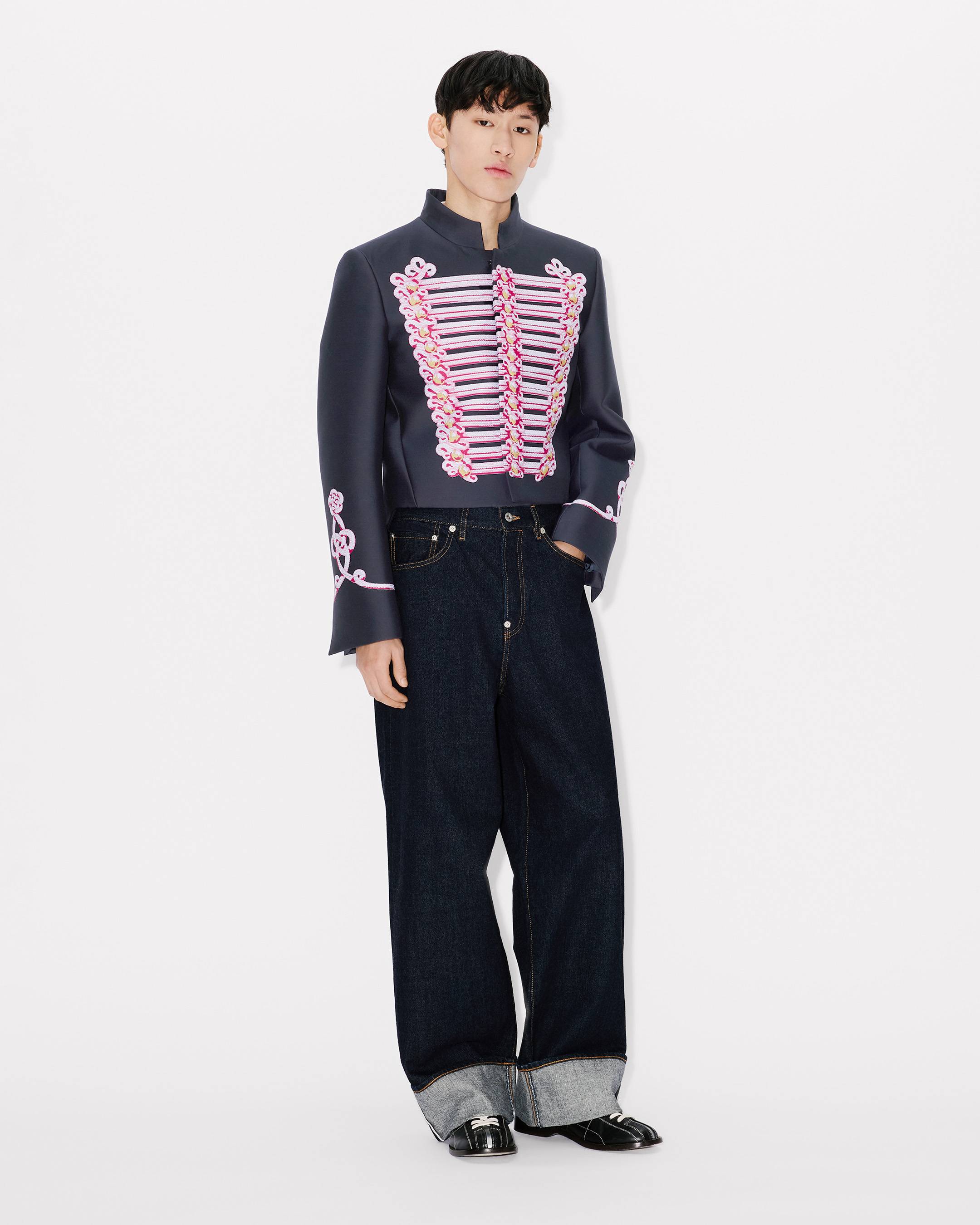 'KENZO Trompe L'&oelig;il' jacquard tailcoat in wool cotton
