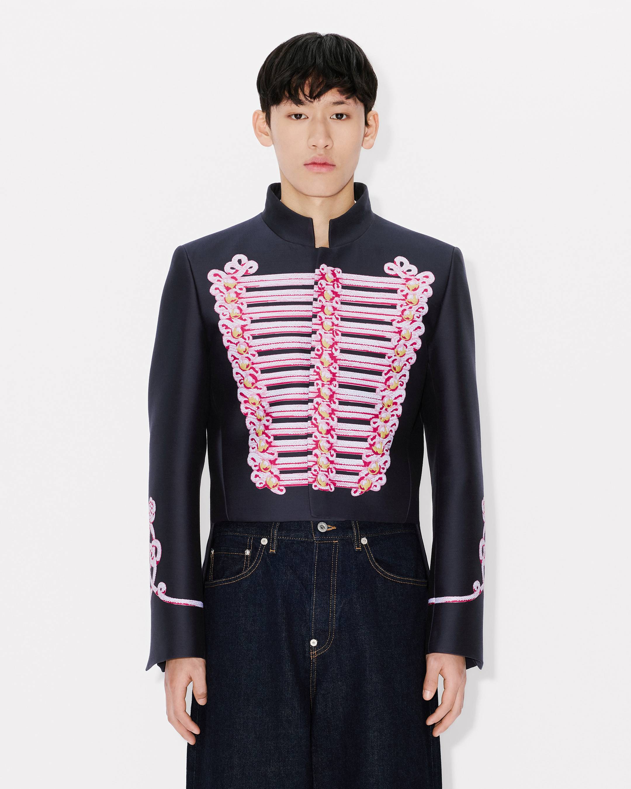 'KENZO Trompe L'&oelig;il' jacquard tailcoat in wool cotton