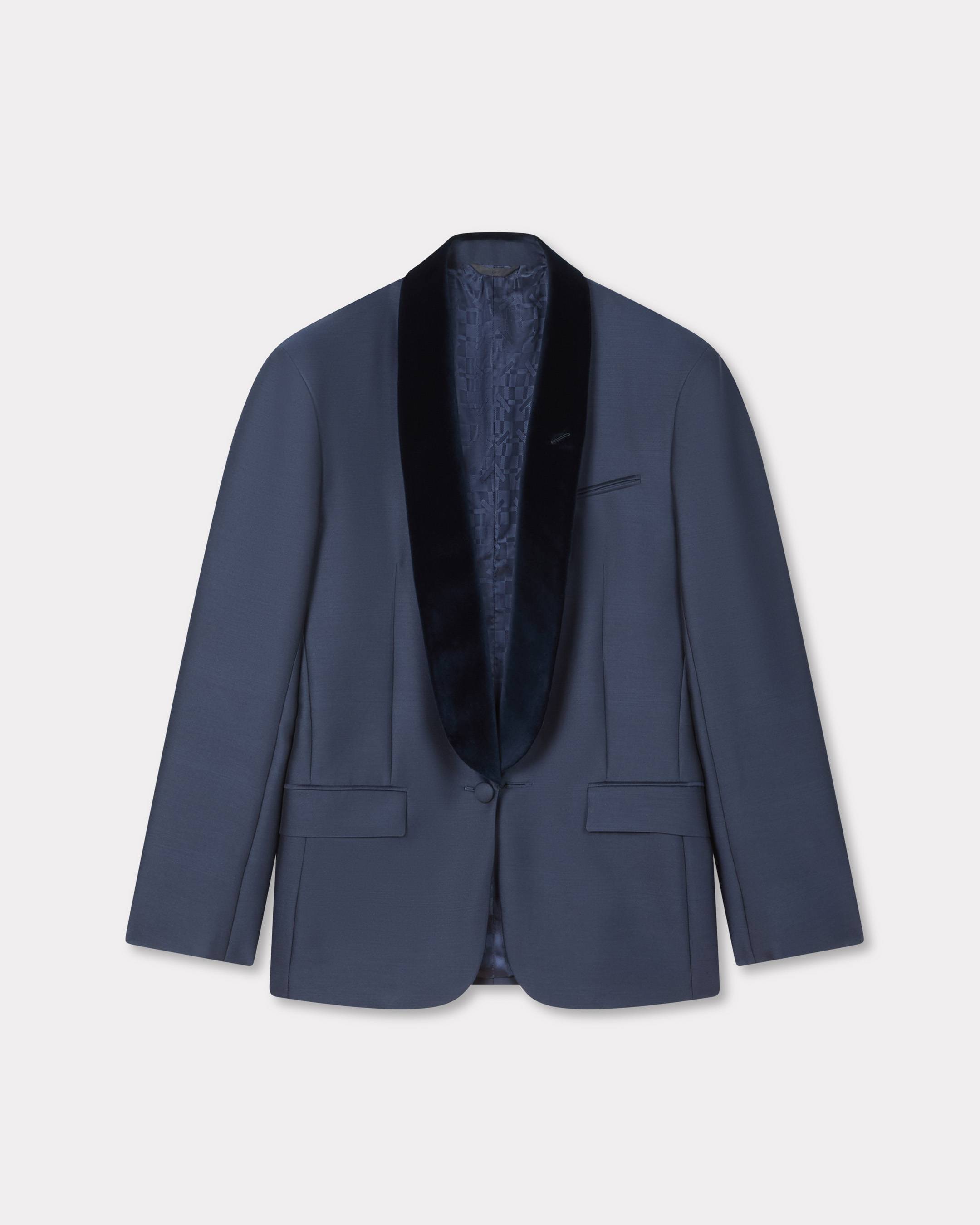 Shawl lapel jacket in virgin wool slik