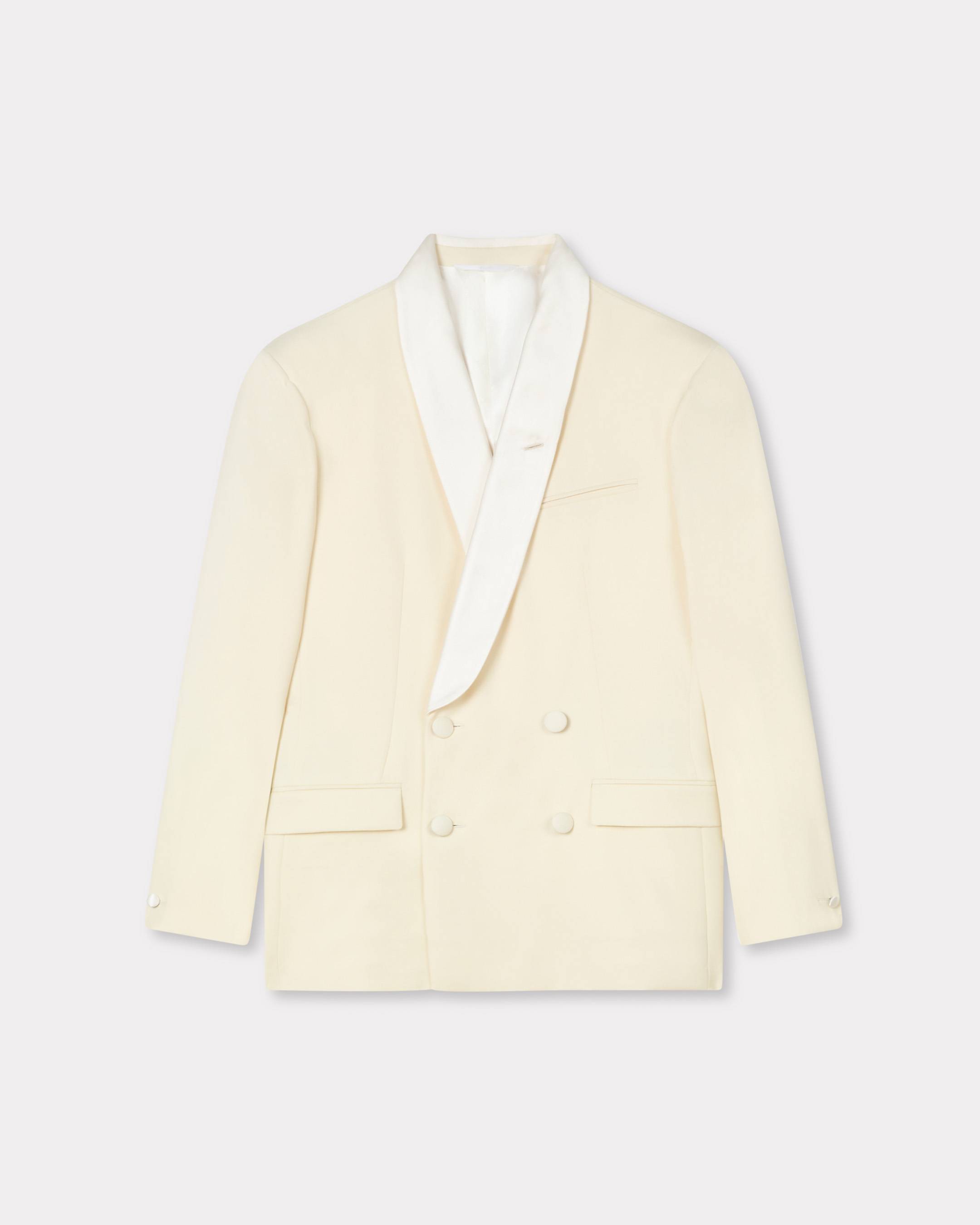 Shawl lapel double breasted jacket in virgin wool