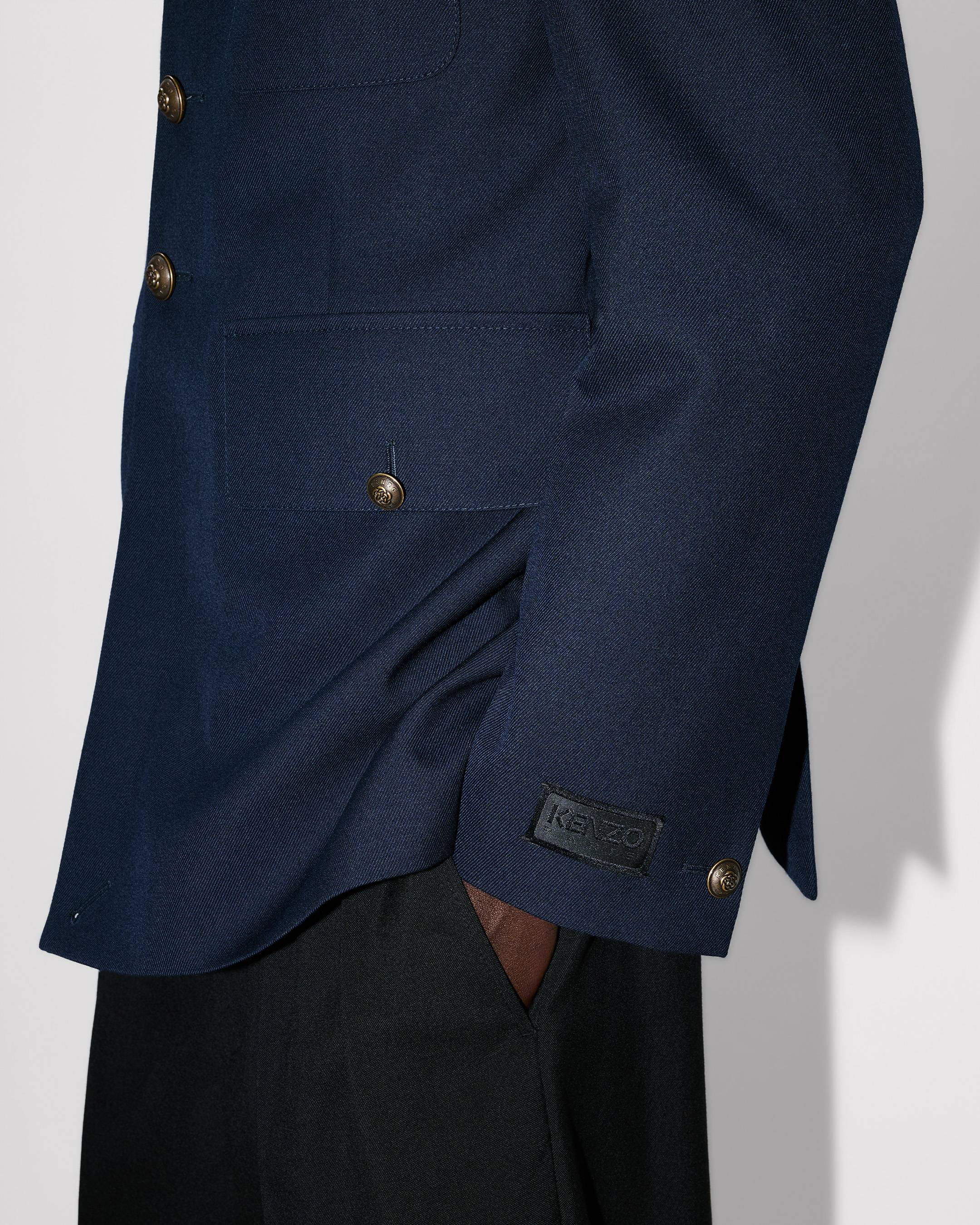 Collarless military jacket