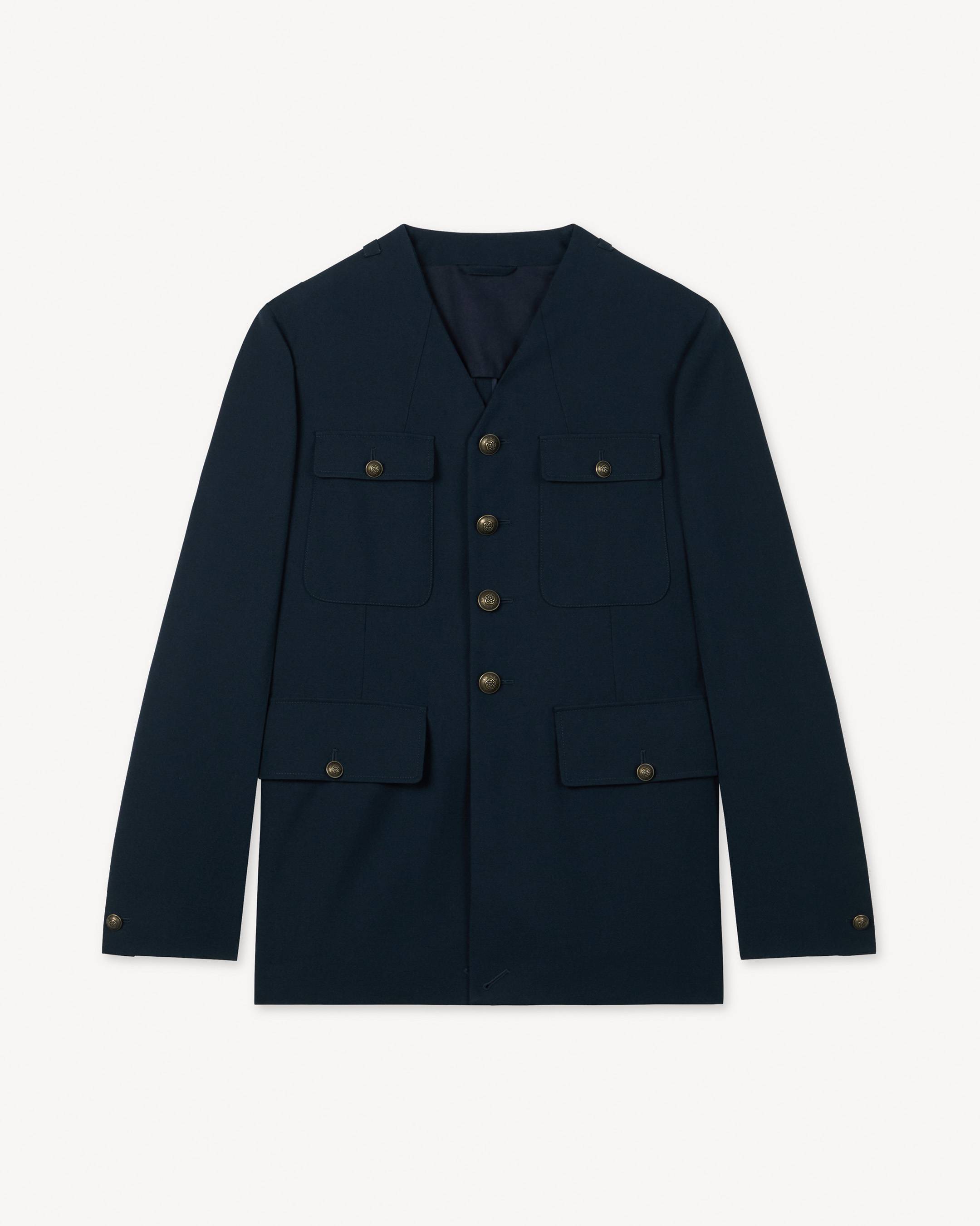 Collarless military jacket | Men