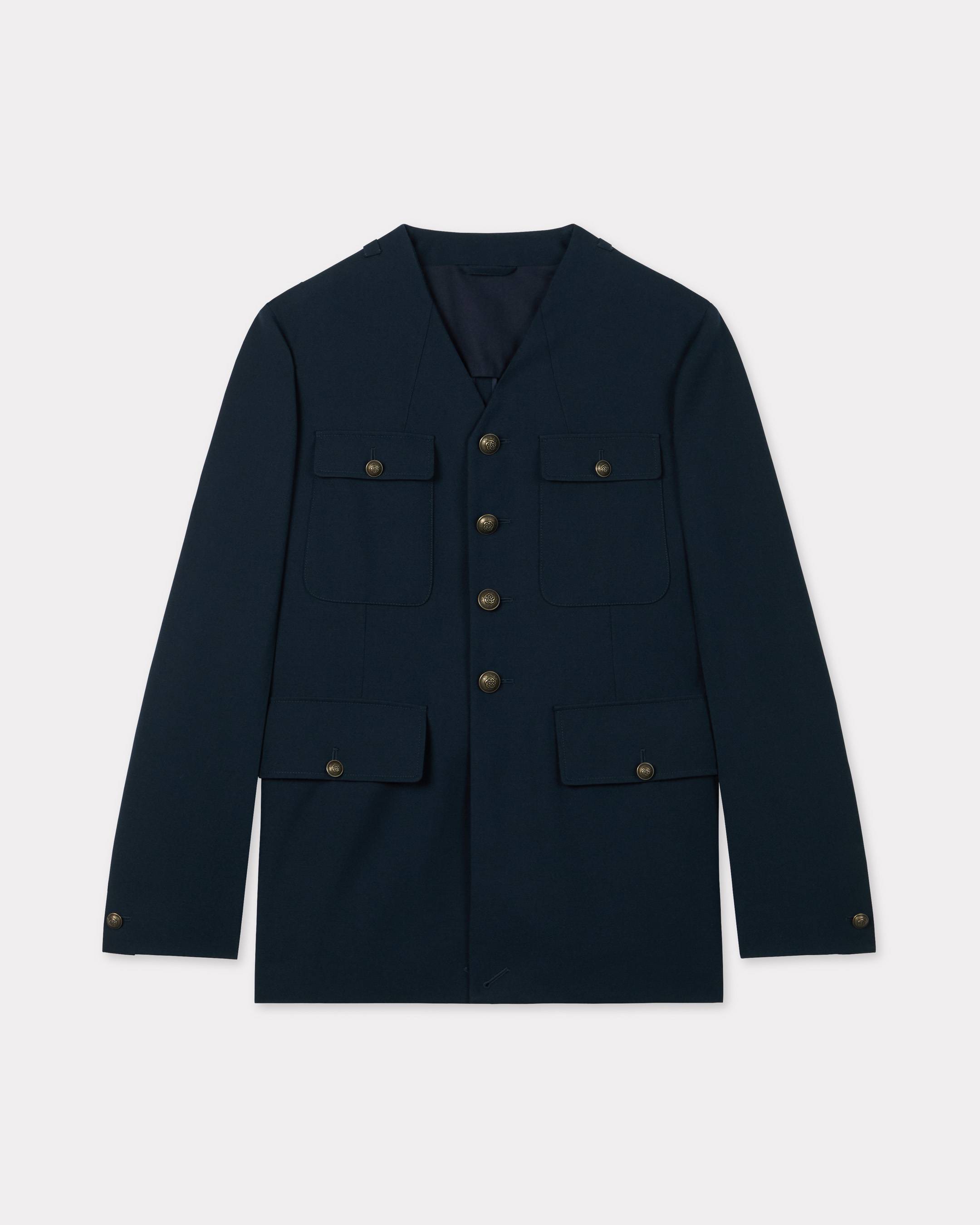 Collarless military jacket