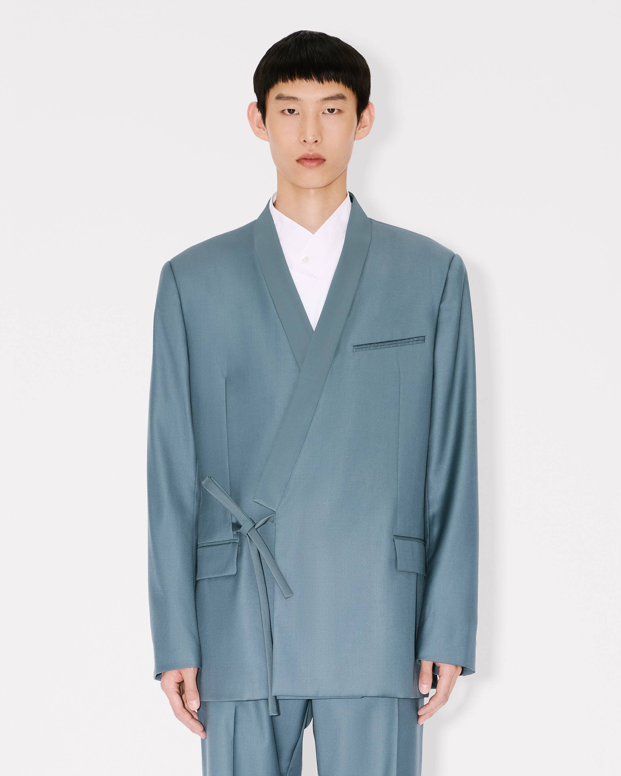 Double breasted tailored kimono jacket in virgin wool | Men's | KENZO
