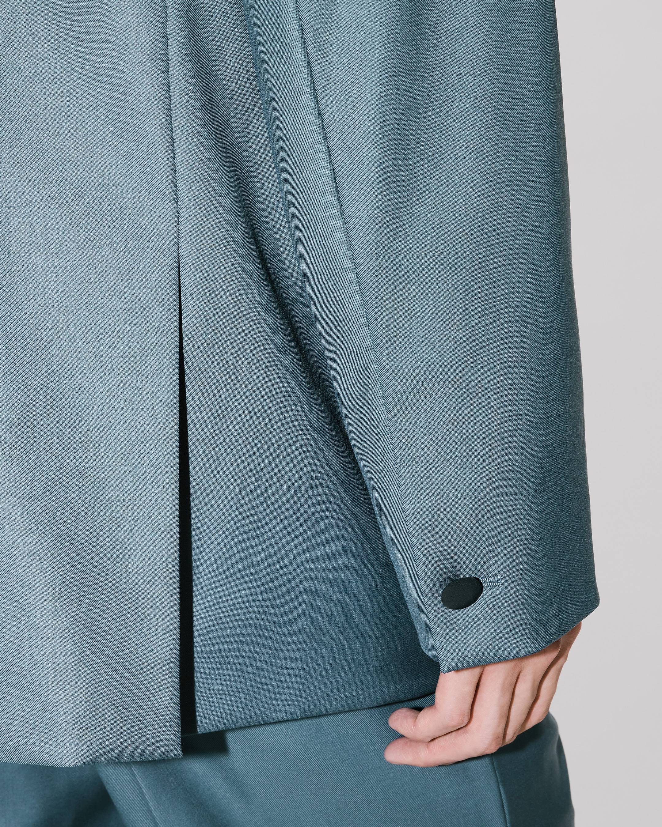 Double breasted kimono jacket in virgin wool