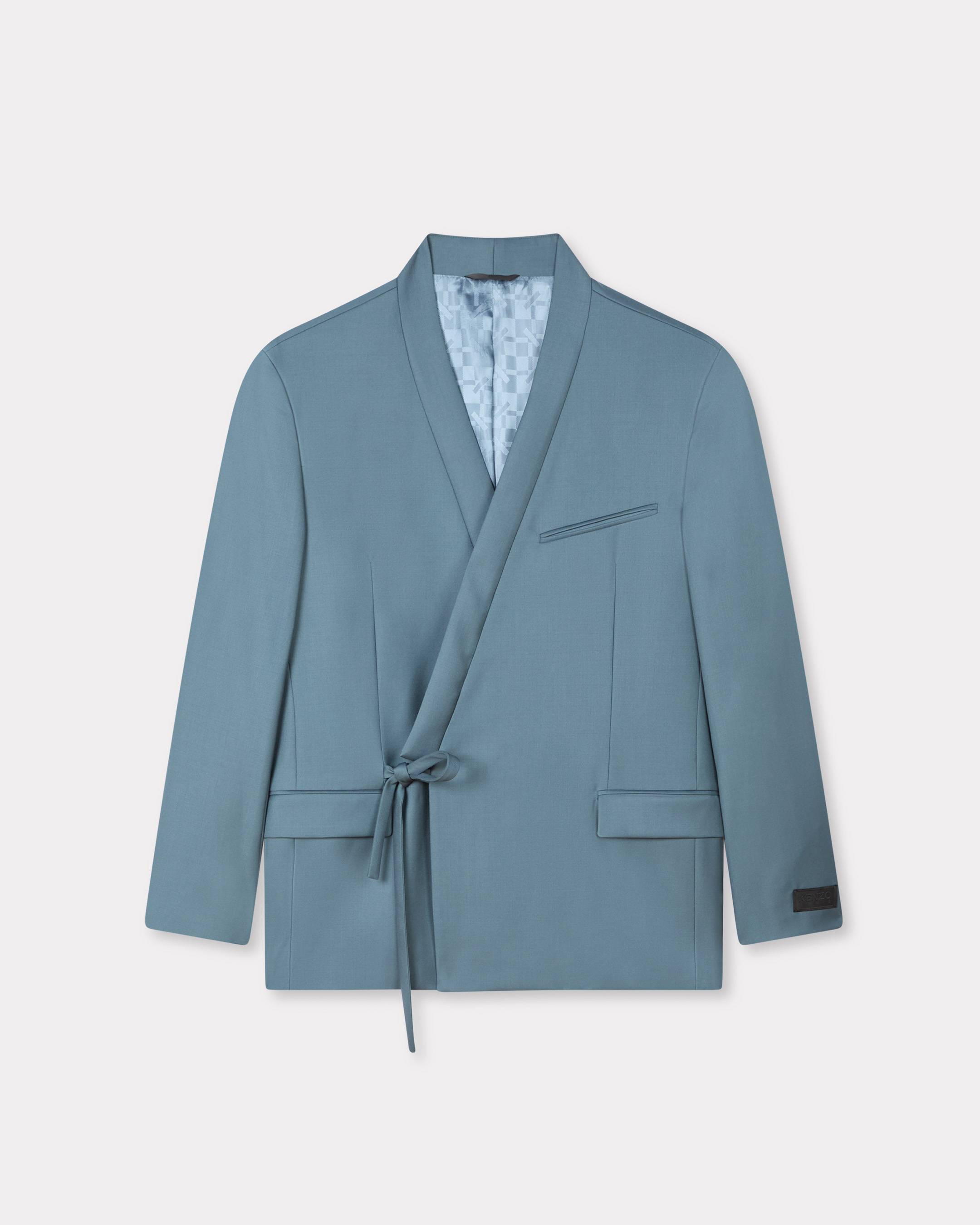 Double breasted kimono jacket in virgin wool