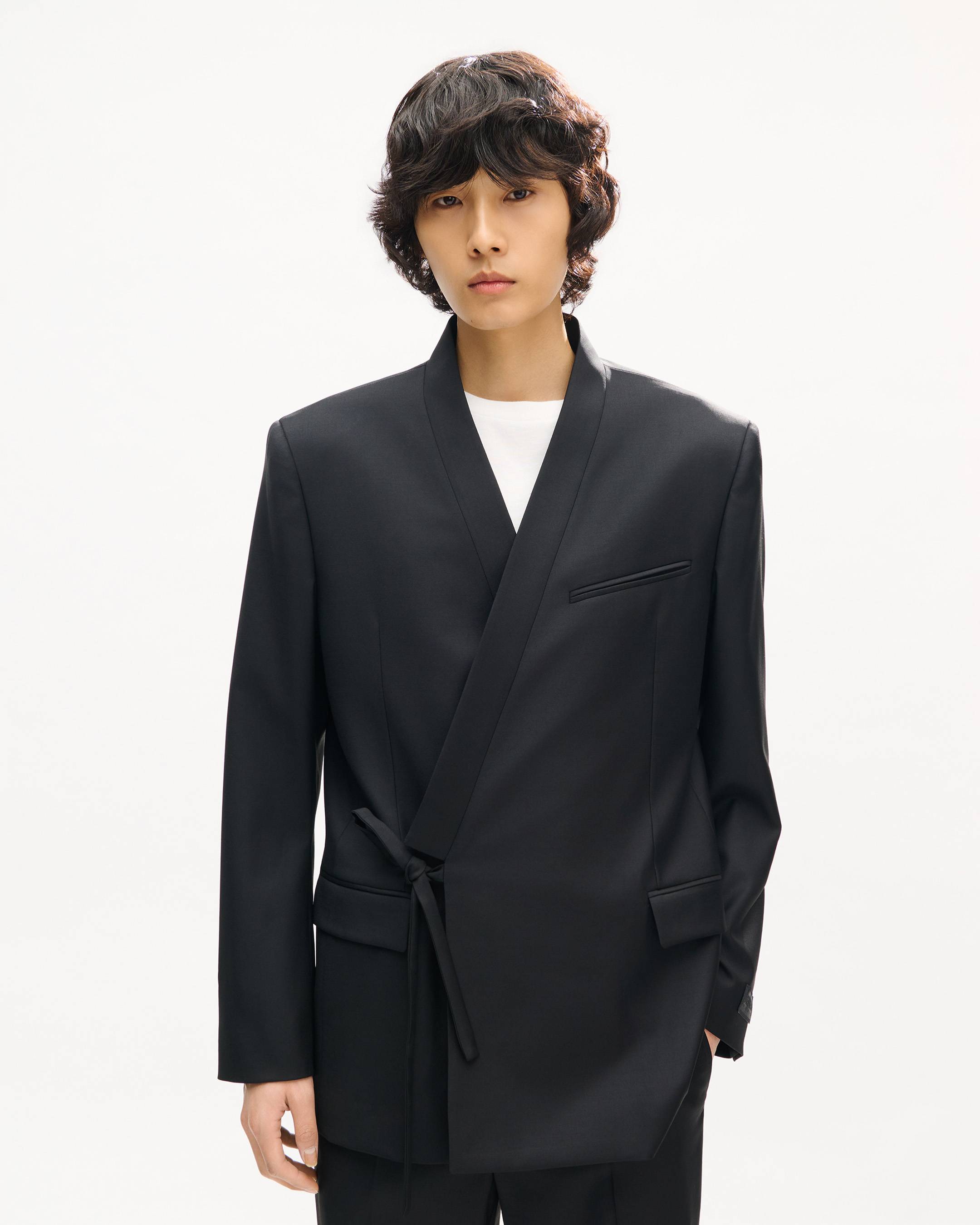 ダブル ブレステッド KIMONO ジャケット イン バージン ウール