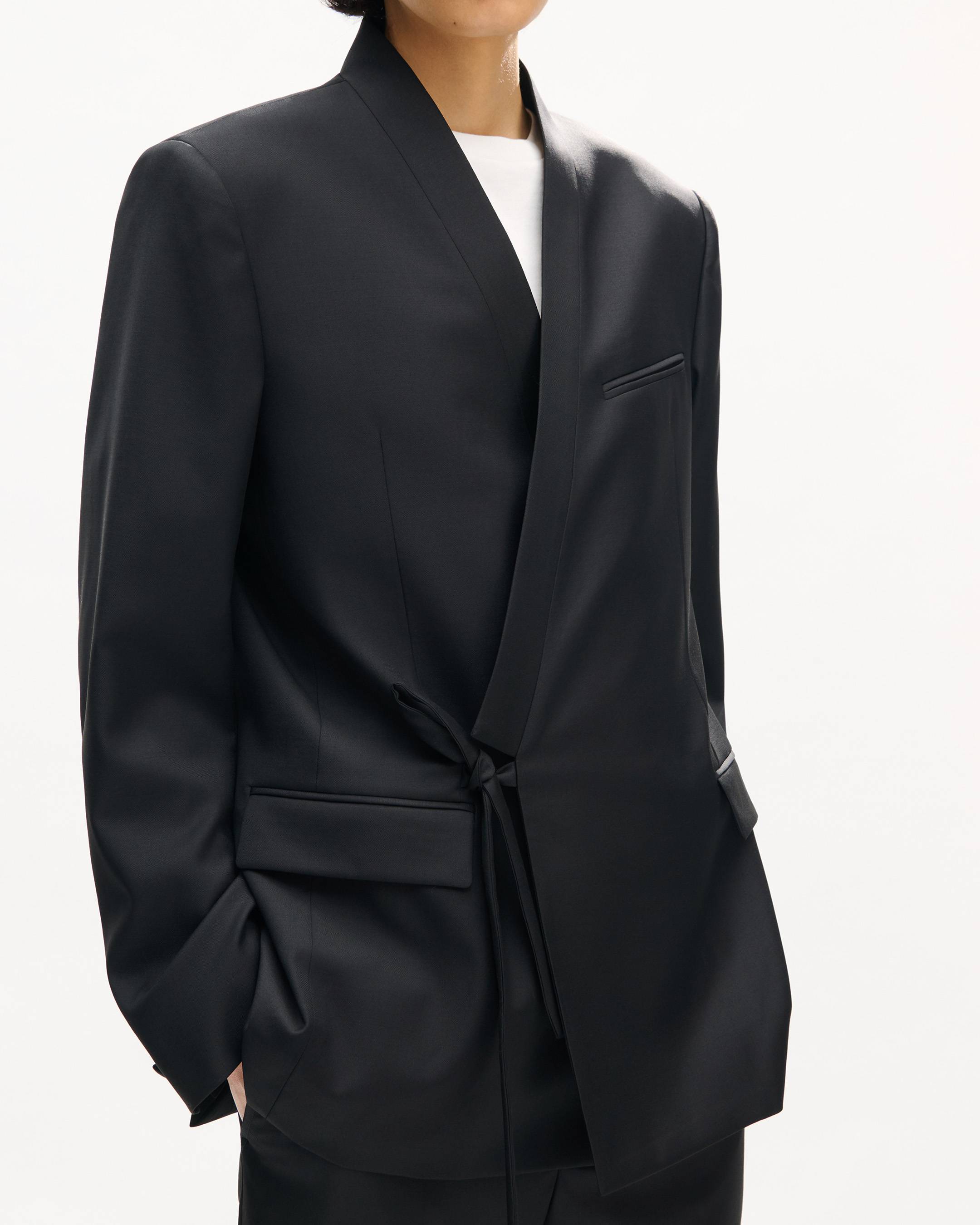 ダブル ブレステッド KIMONO ジャケット イン バージン ウール