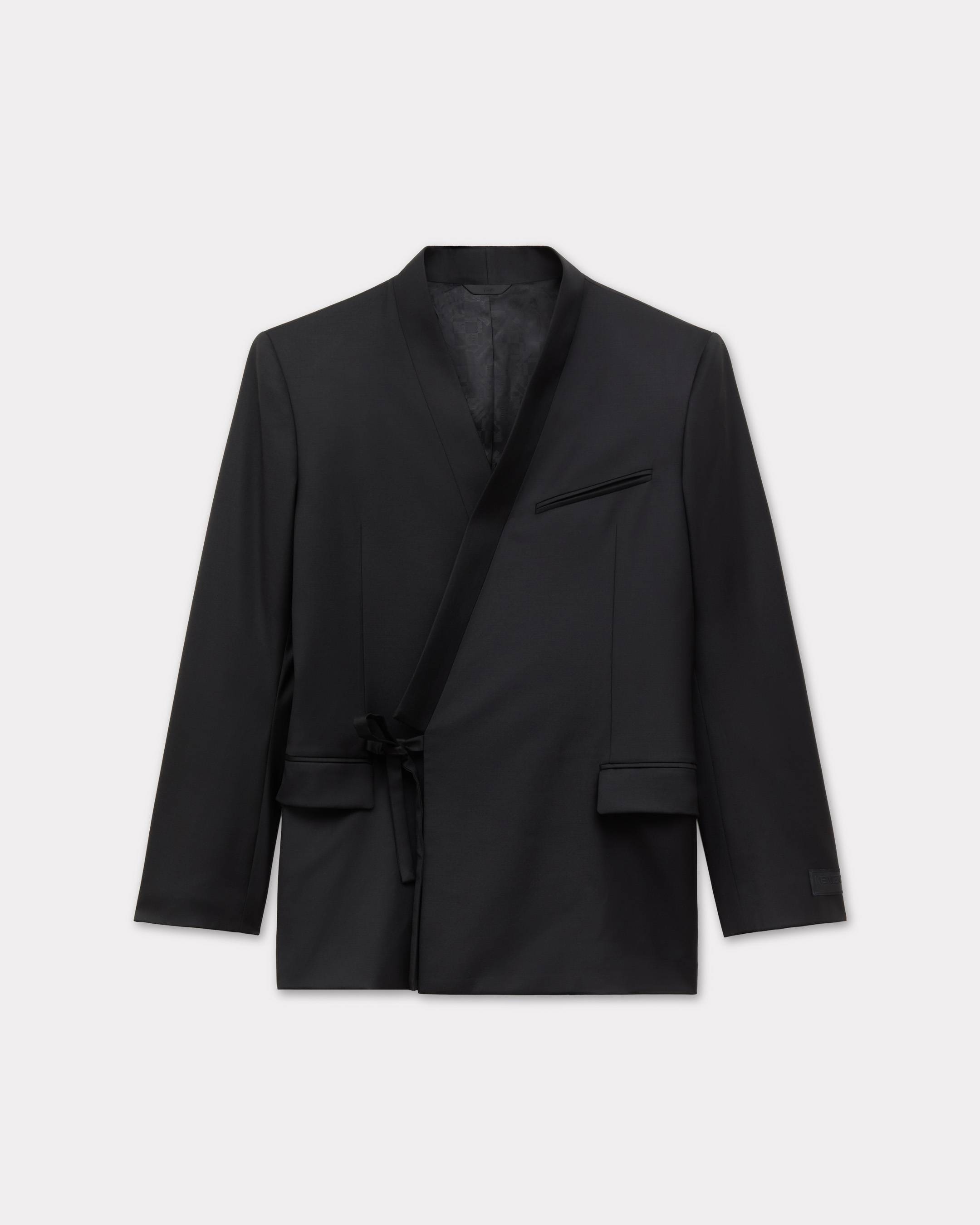 Double breasted tailored kimono jacket in virgin wool