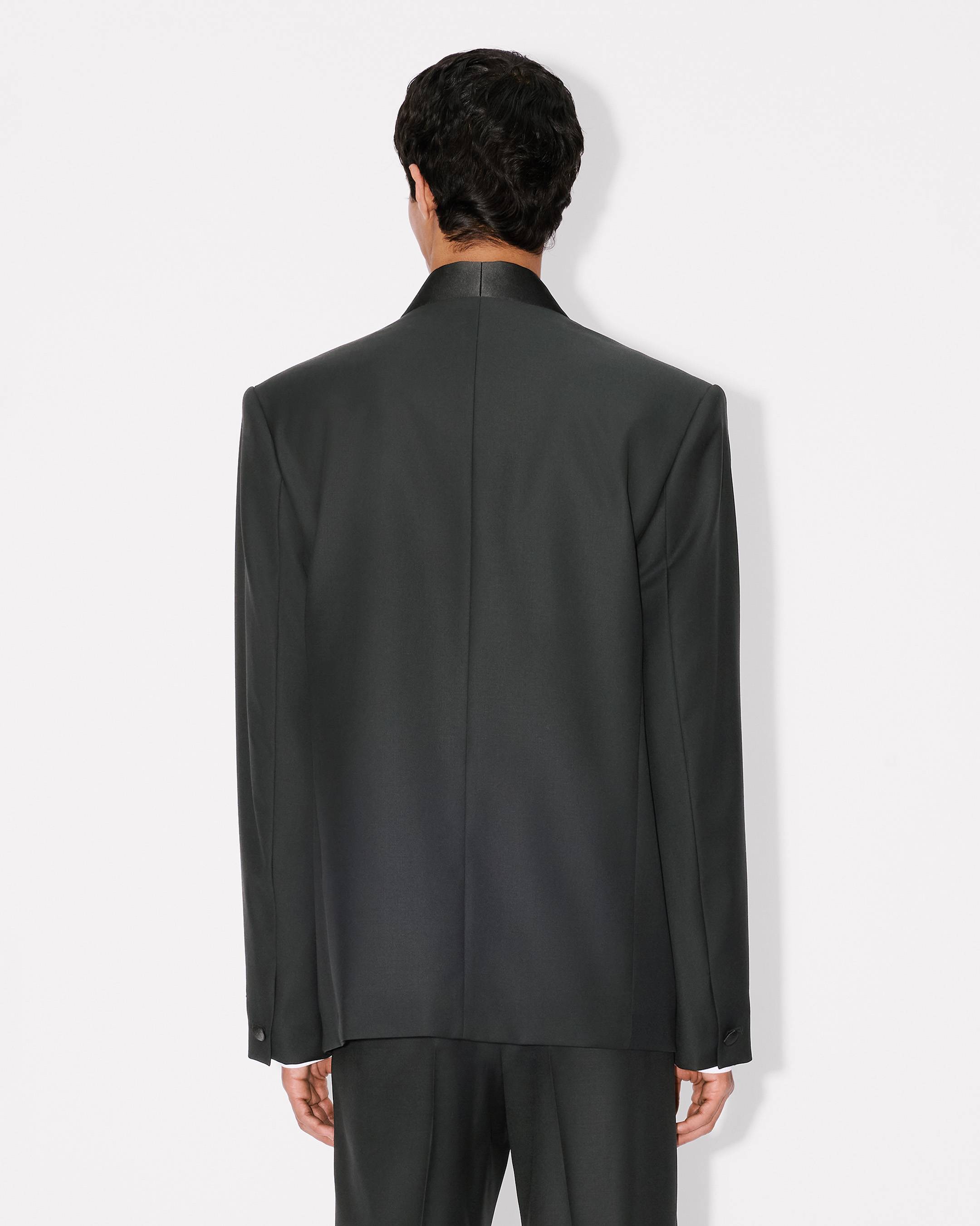 Blazer kimono de botonadura simple de lana virgen