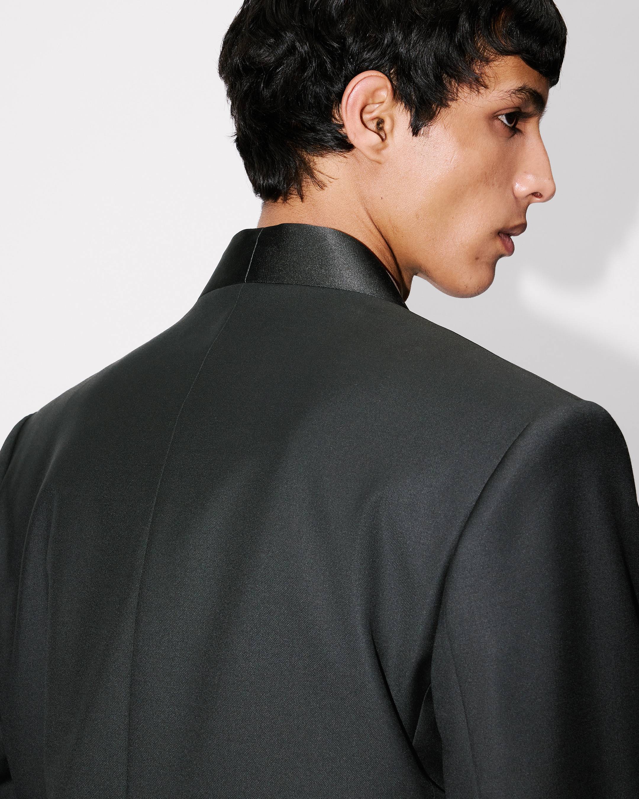 Blazer kimono de botonadura simple de lana virgen